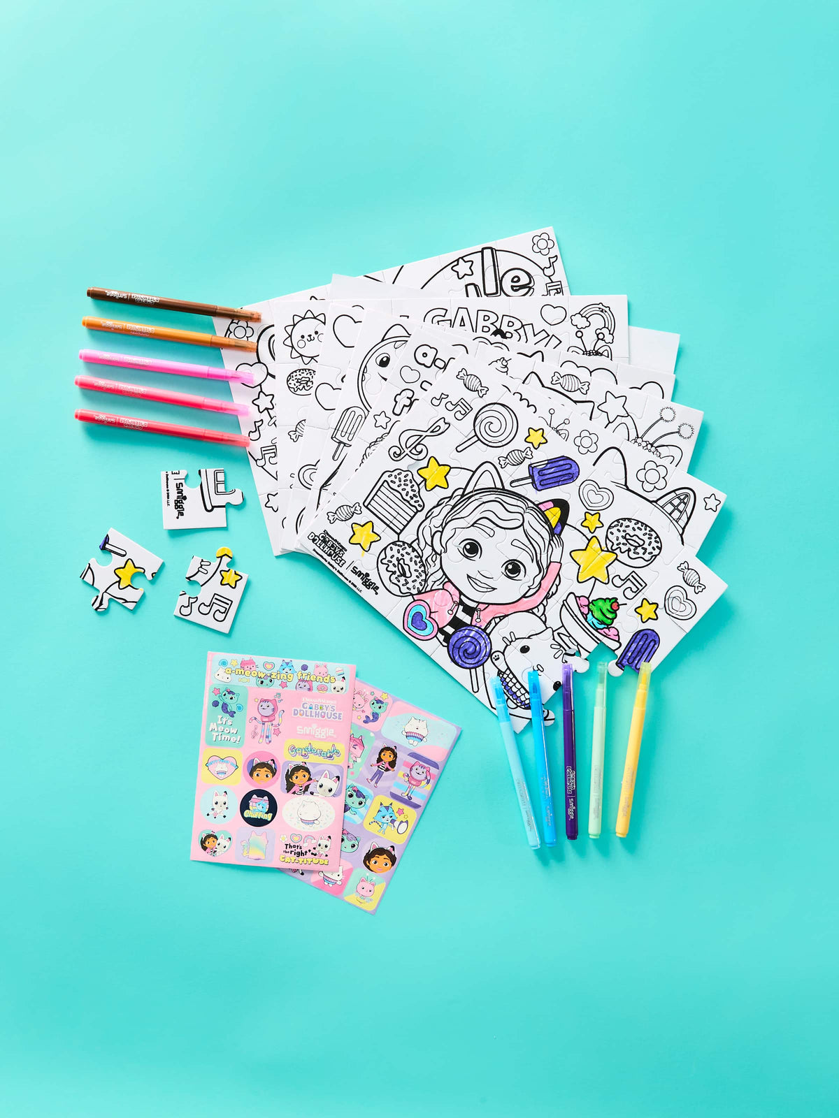 Smiggle – Gabbys Puppenhaus-Puzzle- und Kunst-Briefpapier-Set