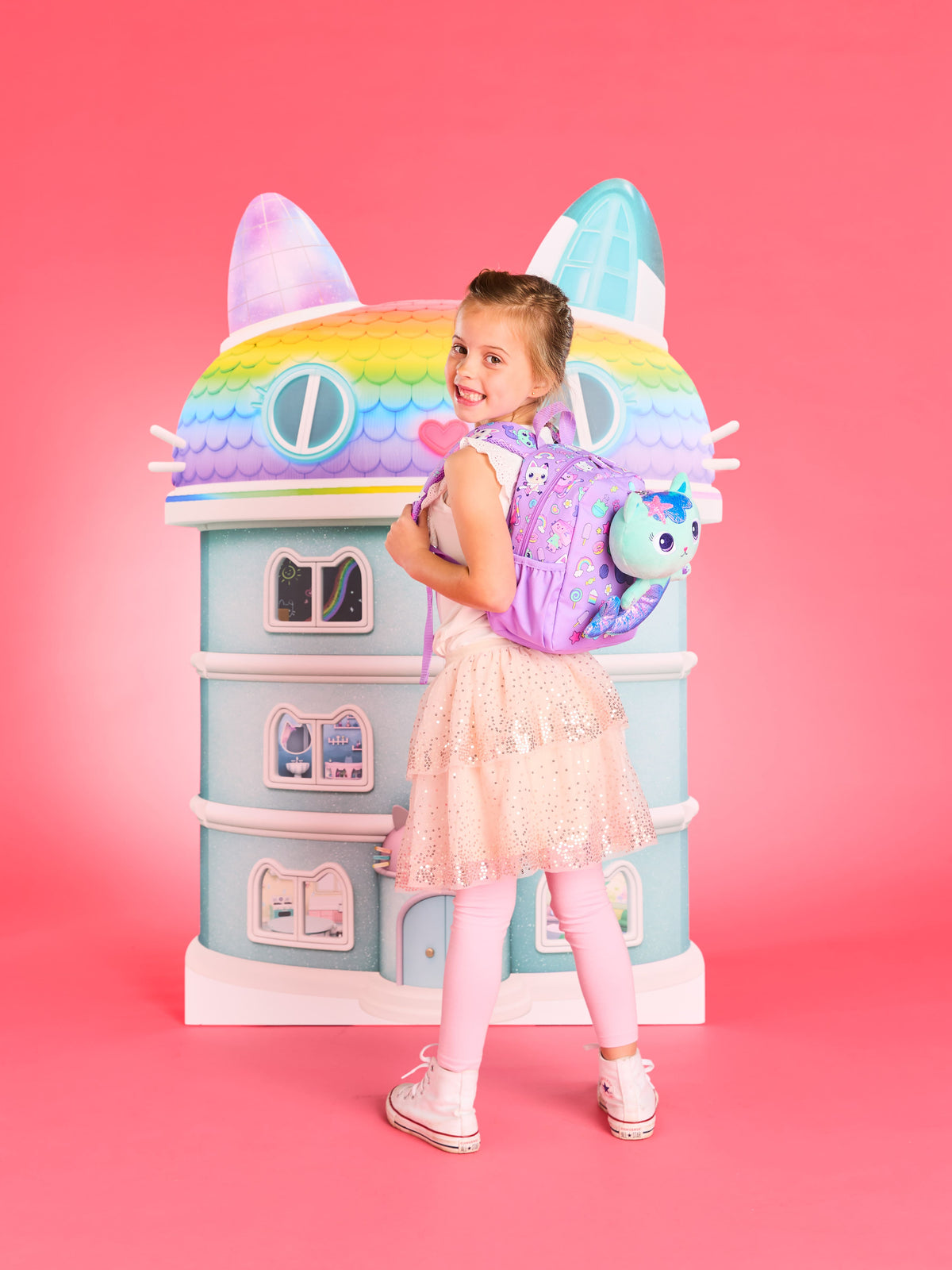 Smiggle – Gabbys Dollhouse Kindergarten-Rucksack mit abnehmbaren Spielzeugen
