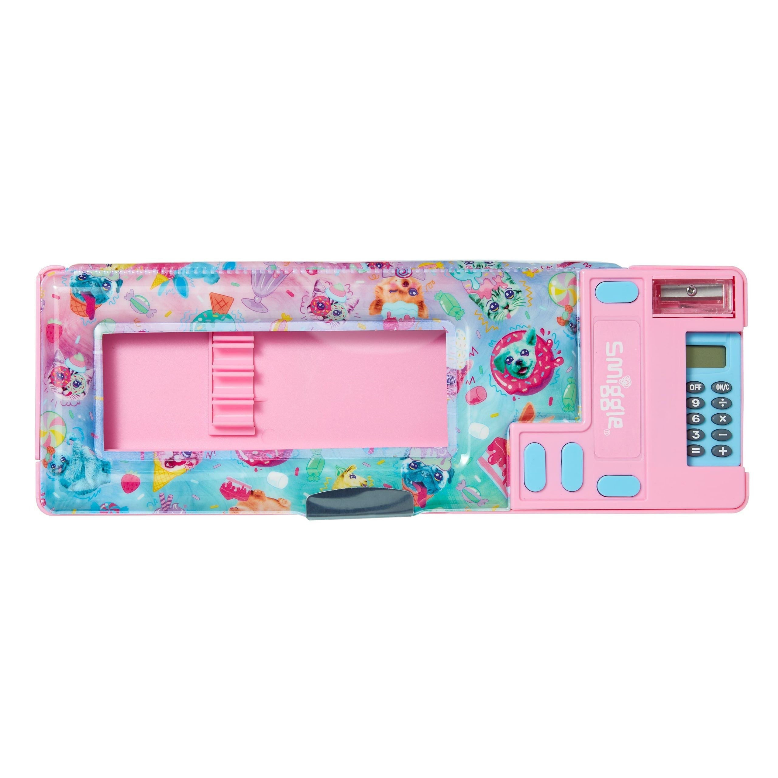 Smiggle – Galaxy Cheerful Animals Pop Out Automatisches Federmäppchen mit Taschenrechner