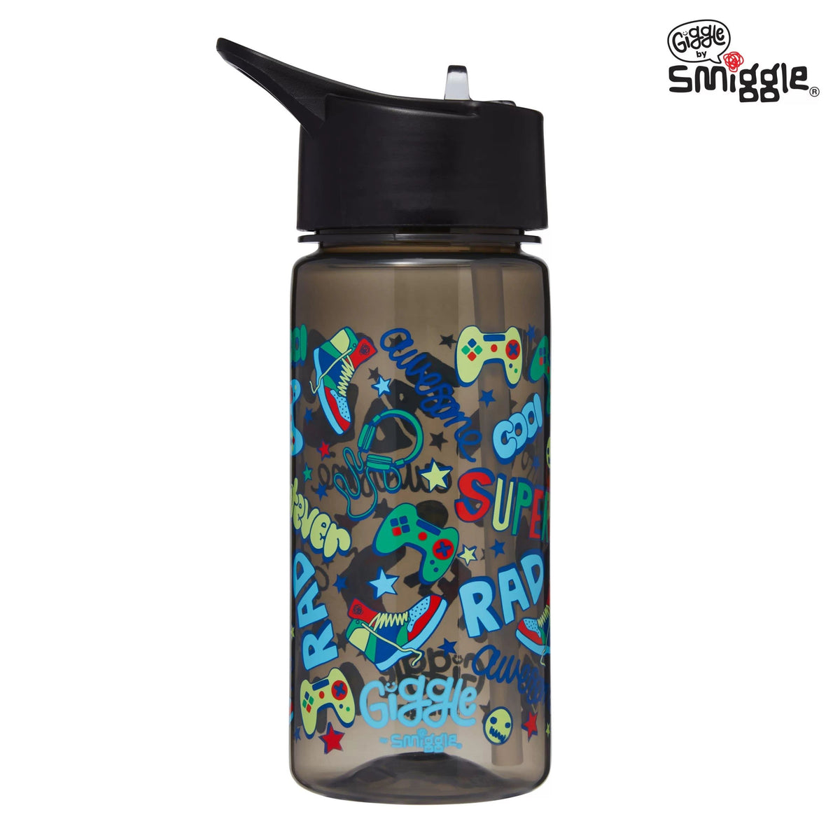 Smiggle - Giggle 450 ML BPA-freie Trinkflasche mit Strohhalm