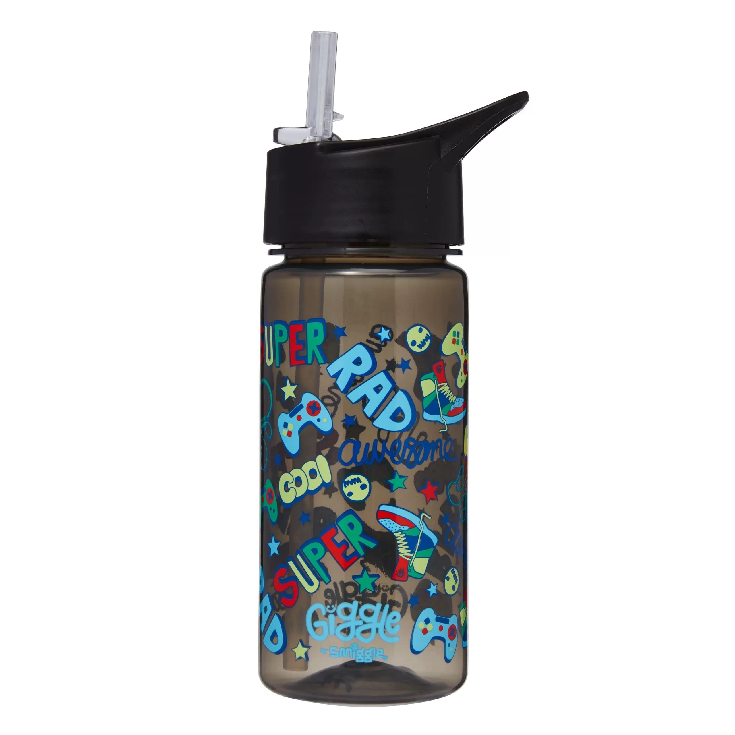 Smiggle - Giggle 450 ML BPA-freie Trinkflasche mit Strohhalm