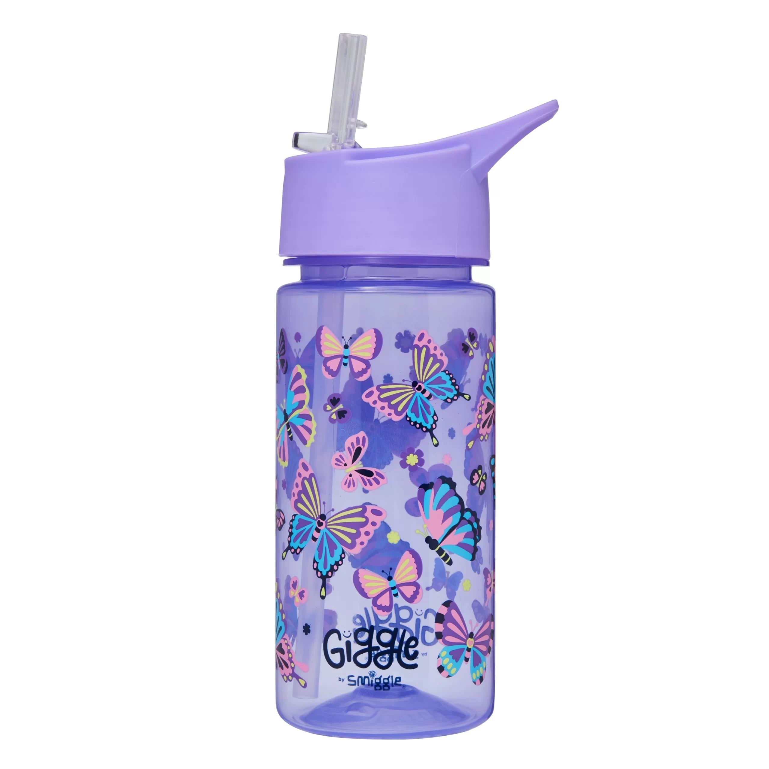 Smiggle - Giggle 450 ML BPA-freie Trinkflasche mit Strohhalm