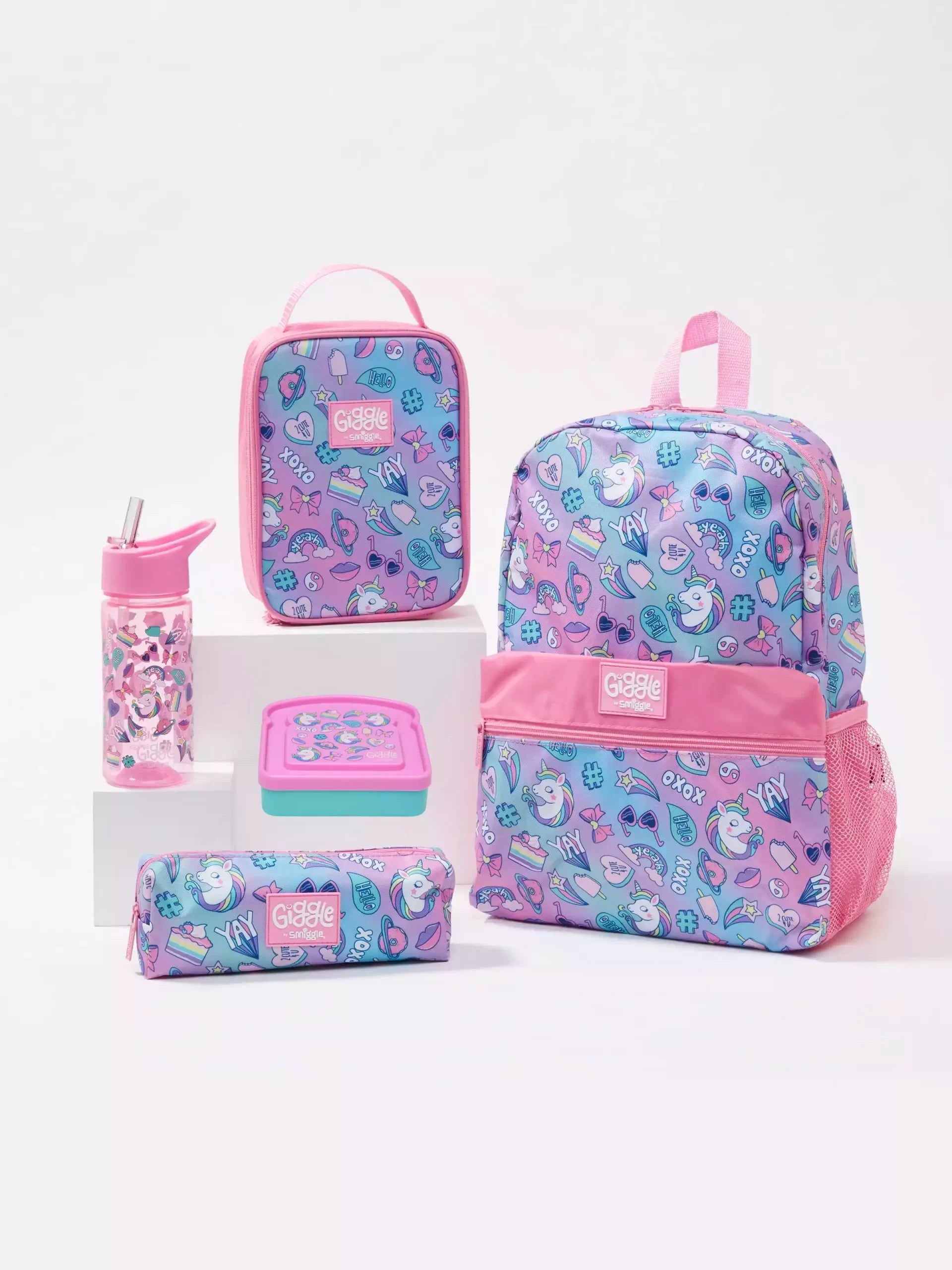 Smiggle - Giggle 4-teiliges Schultaschen-Set