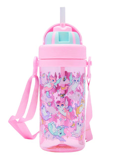 Smiggle – Happy Tales BPA-freie 400 ml versteckte Wasserflasche mit Strohhalm