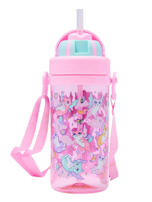 Smiggle – Happy Tales BPA-freie 400 ml versteckte Wasserflasche mit Strohhalm