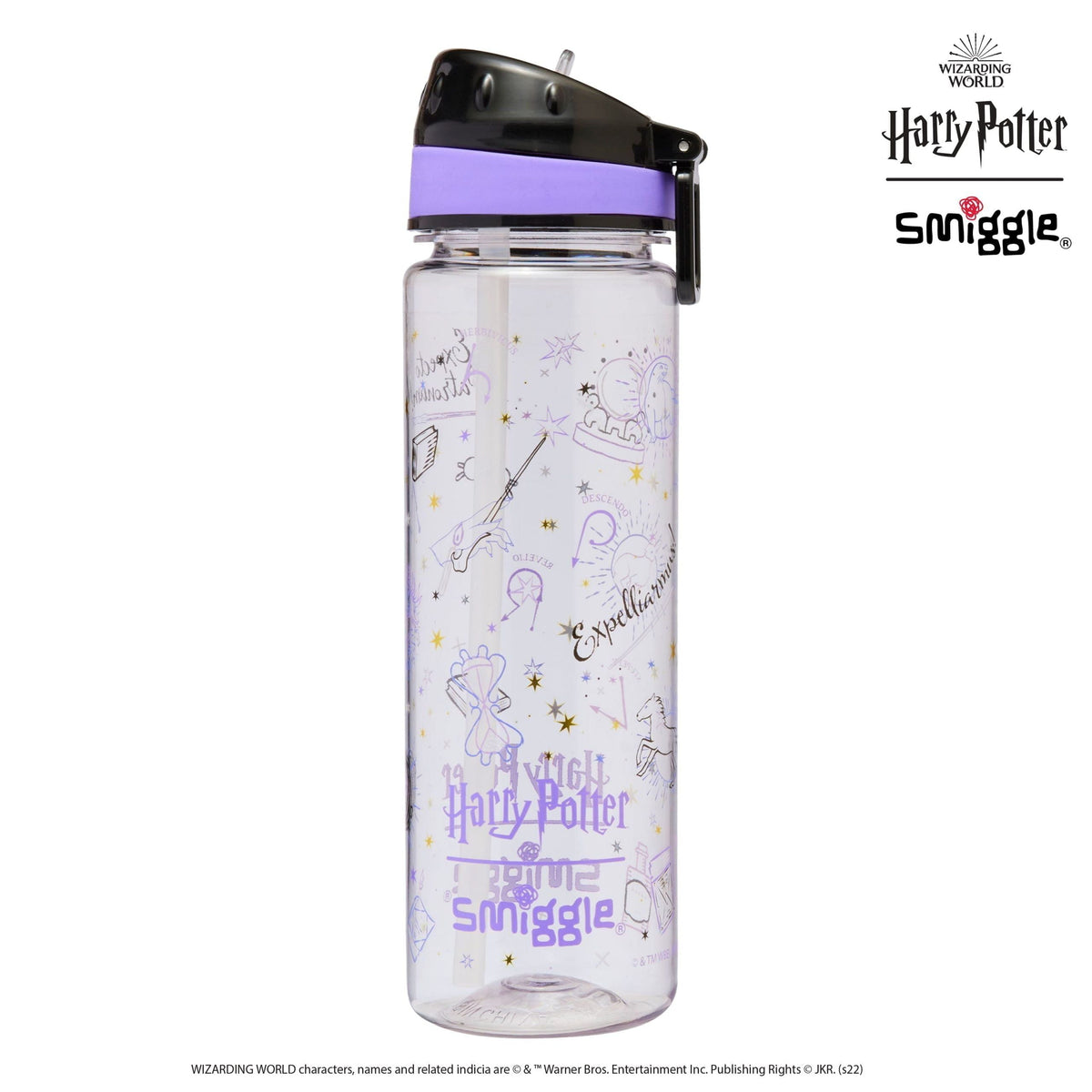 Smiggle - Harry Potter 650ML BPA-freie Trinkflasche mit Strohhalm