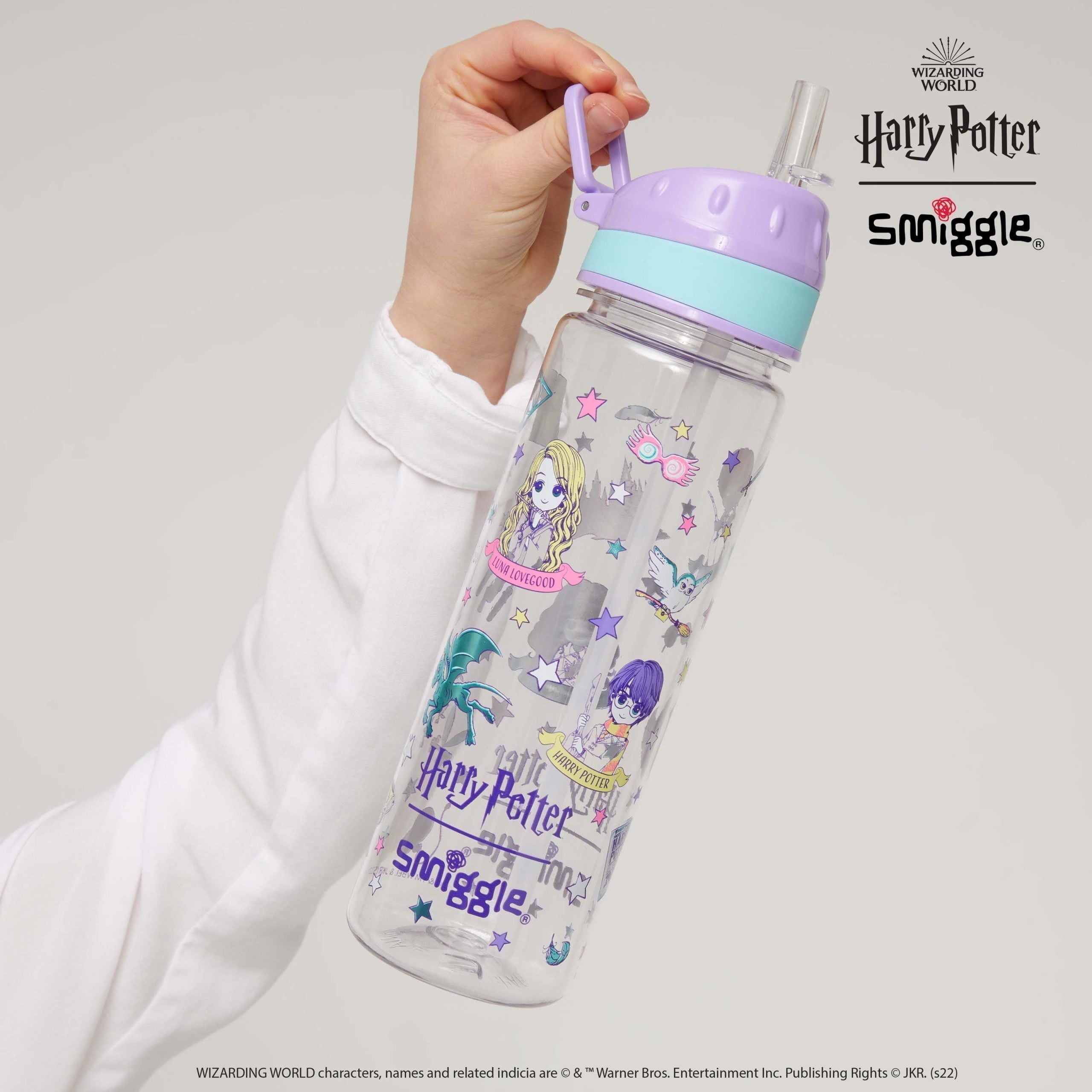 Smiggle - Harry Potter 650ML BPA-freie Trinkflasche mit Strohhalm