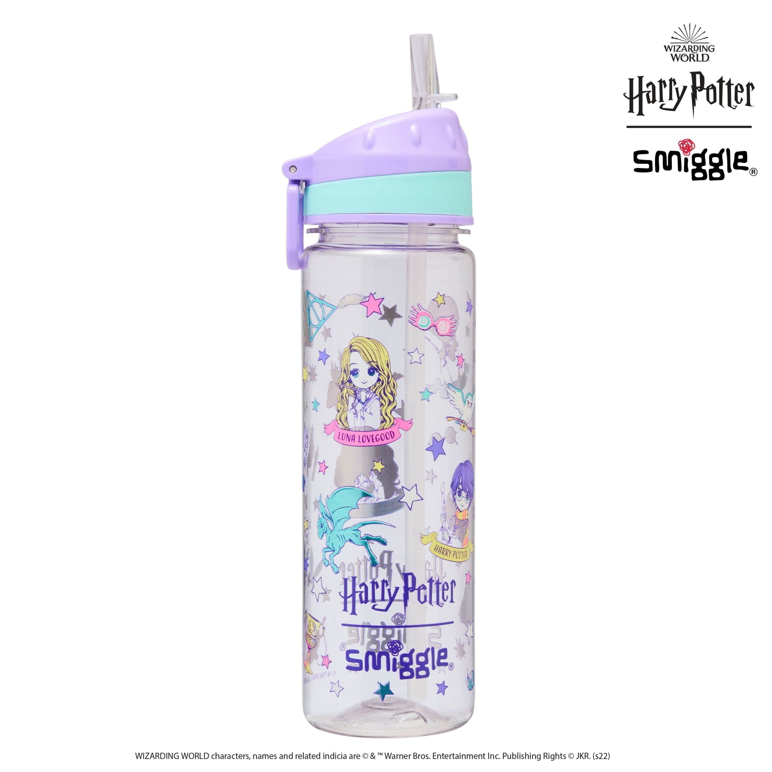 Smiggle - Harry Potter 650ML BPA-freie Trinkflasche mit Strohhalm