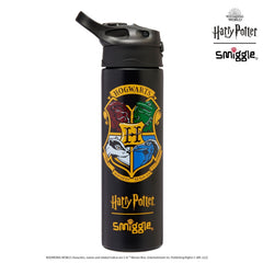 Smiggle – Harry Potter 520 ml Stahlflasche mit automatischem Strohhalm