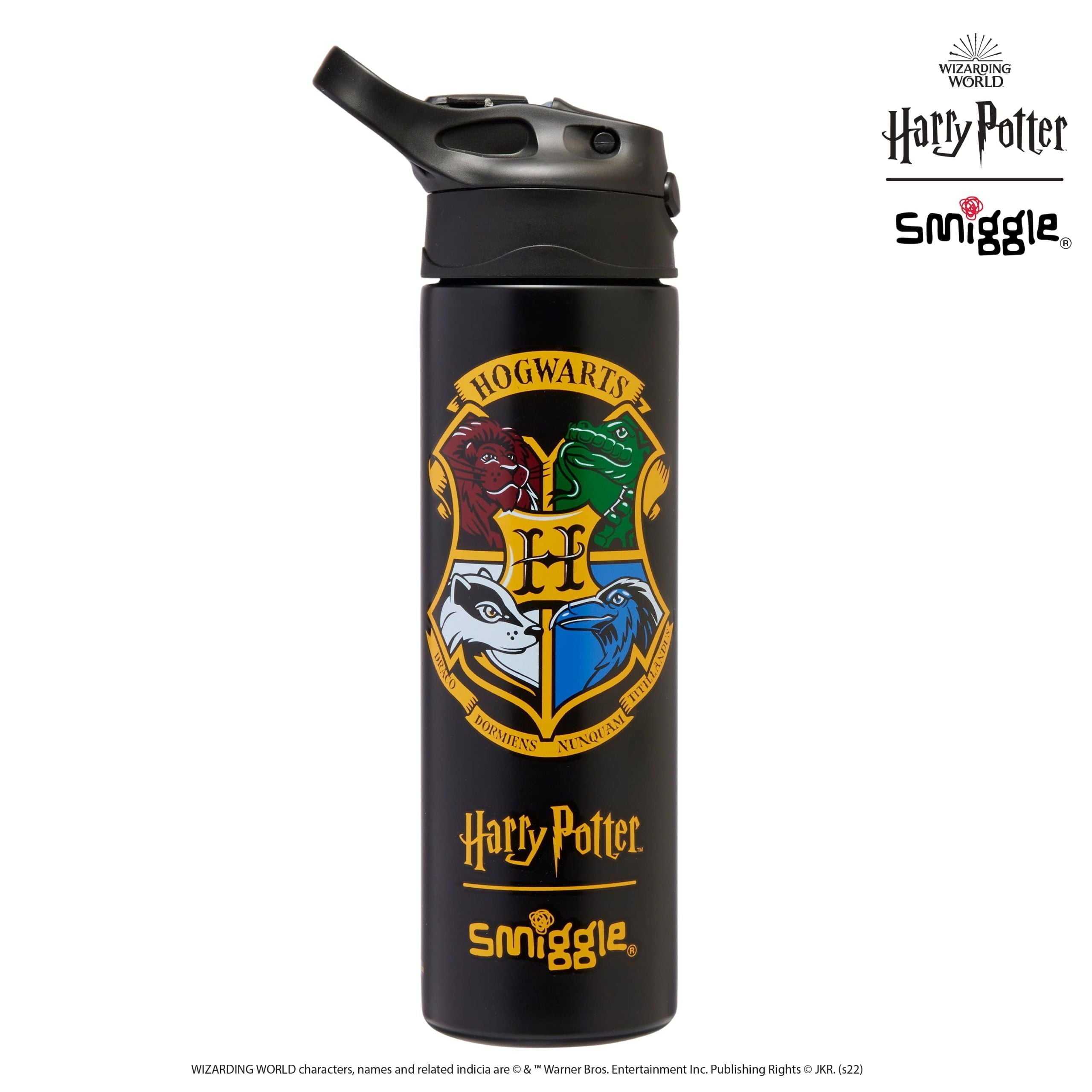 Smiggle – Harry Potter 520 ml Stahlflasche mit automatischem Strohhalm