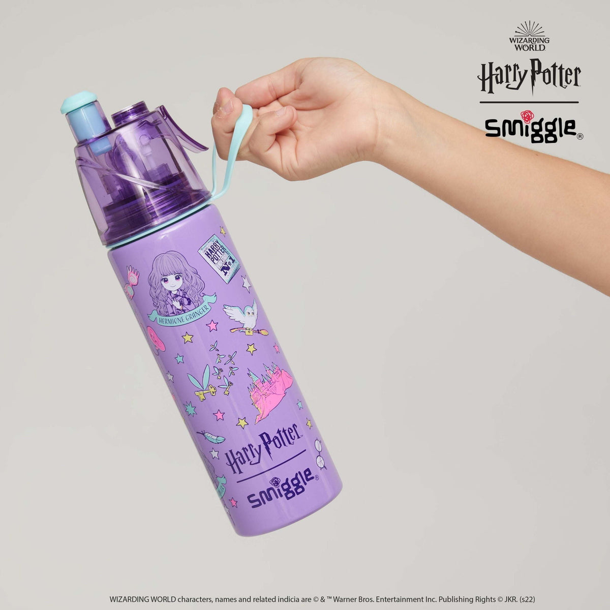 Smiggle – Harry Potter 500 ml Stahlflasche mit Wasserspray