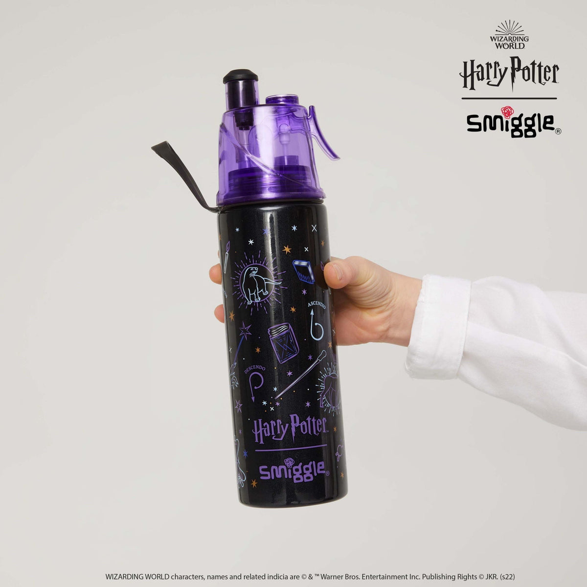 Smiggle – Harry Potter 500 ml Stahlflasche mit Wasserspray