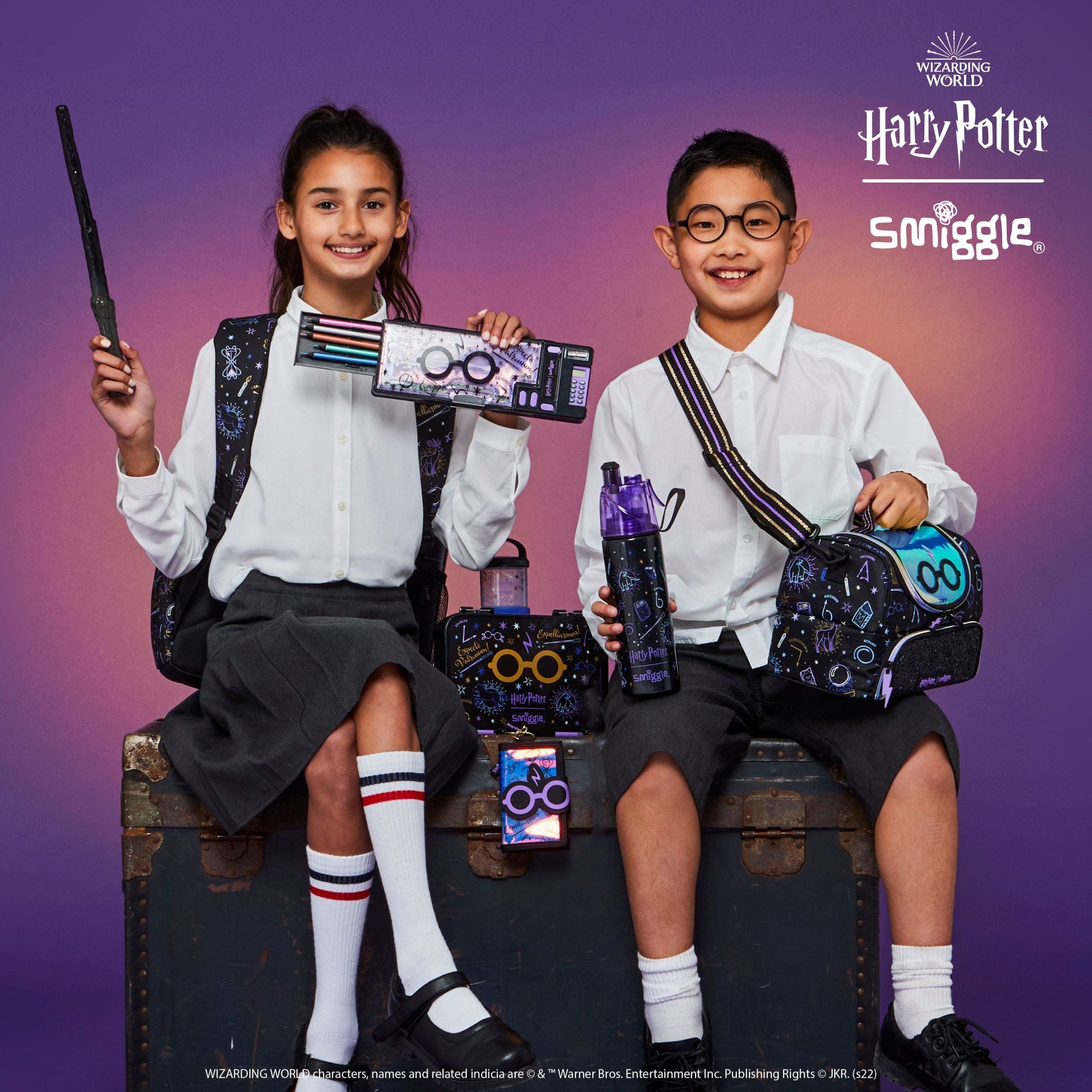 Smiggle – Harry Potter 500 ml Stahlflasche mit Wasserspray