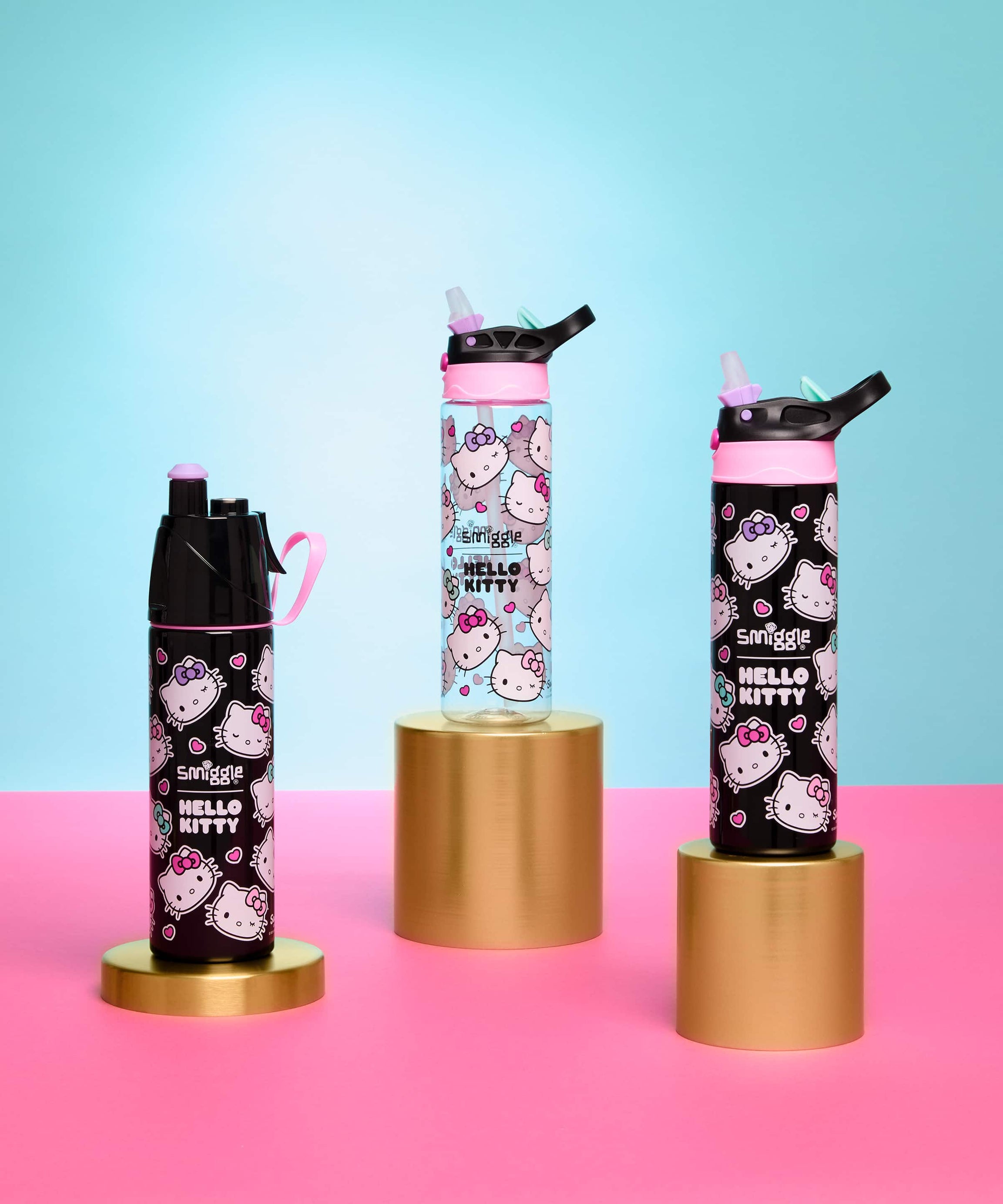 Smiggle - Hello Kitty Su Püskürtmeli 500ML Çelik Matara