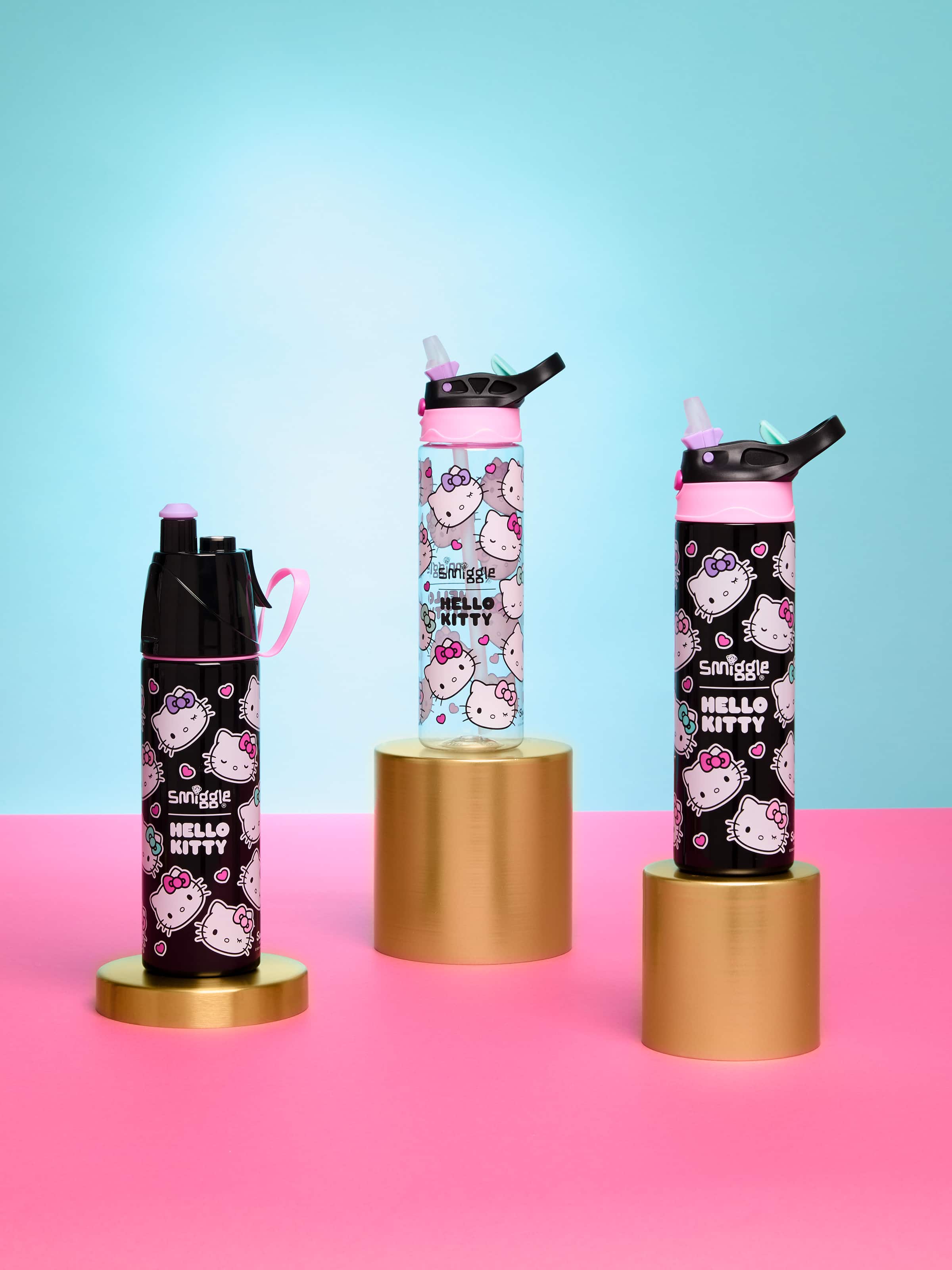 Smiggle - Hello Kitty Su Püskürtmeli 500ML Çelik Matara