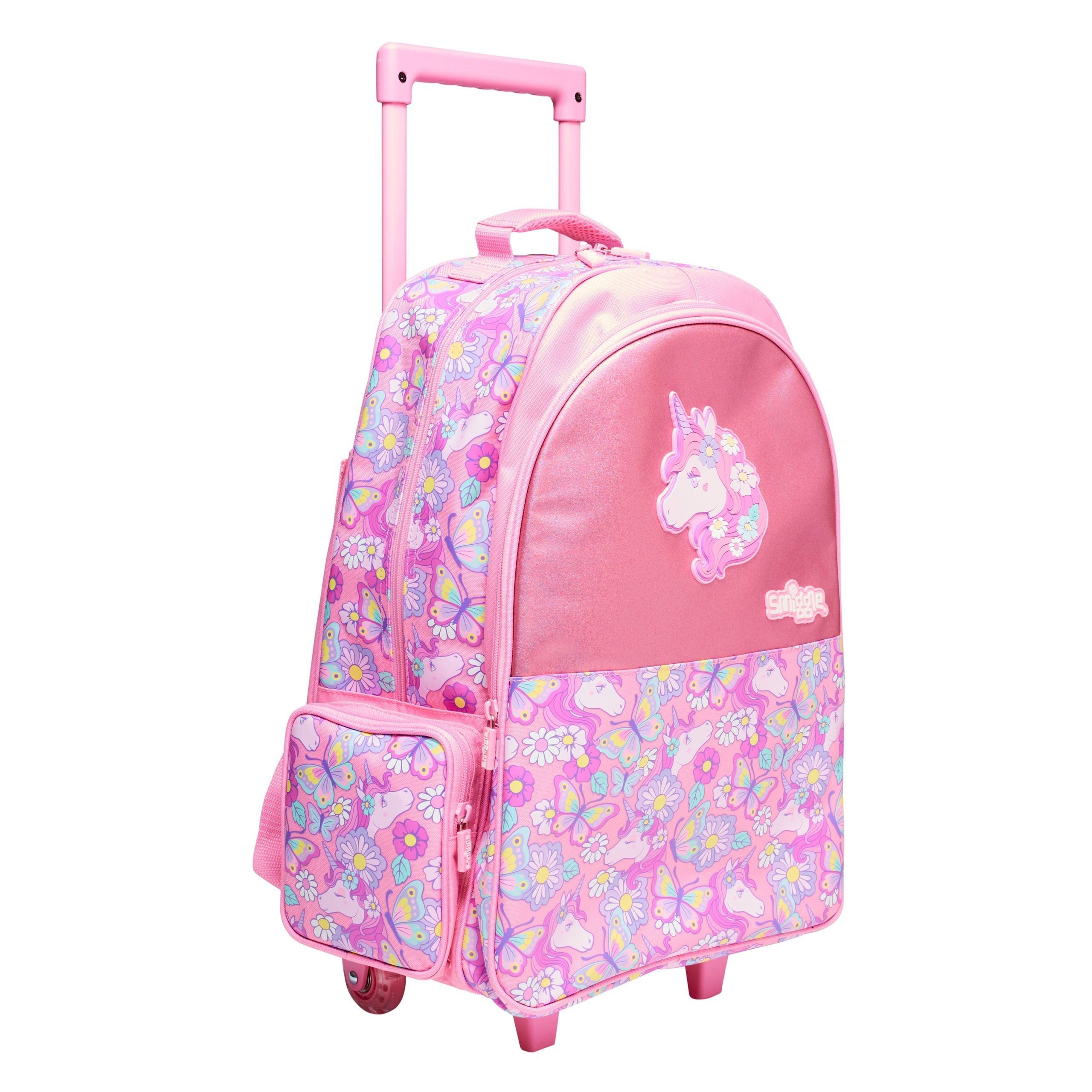 Smiggle – Hey There Schul- und Reisetasche mit beleuchteten Rollstühlen