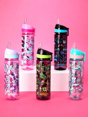 Smiggle – Hi There 650 ml BPA-freie Wasserflasche mit Strohhalm