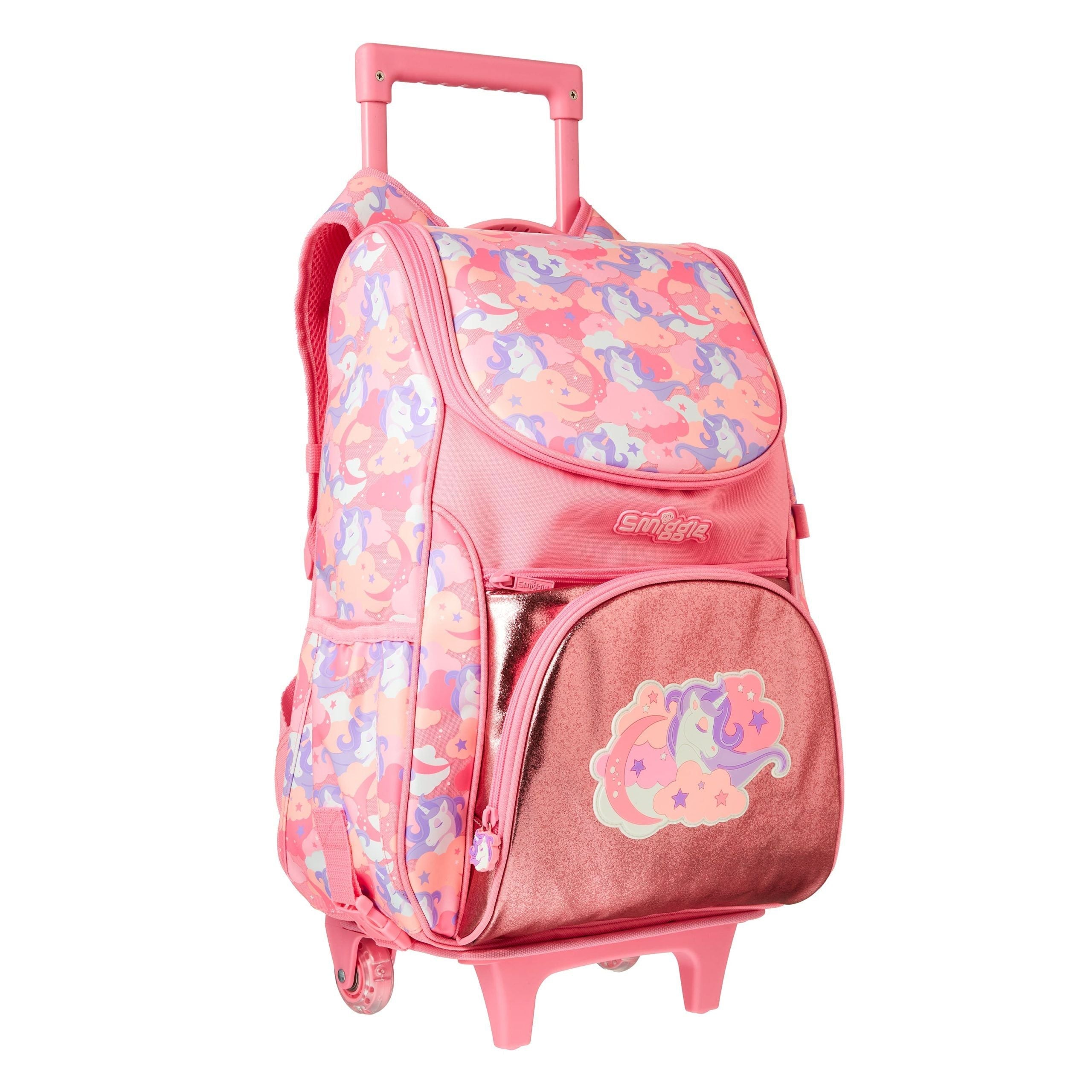 Smiggle – Hide Access Pink Squeegee Rucksack mit Lichtern und Rädern