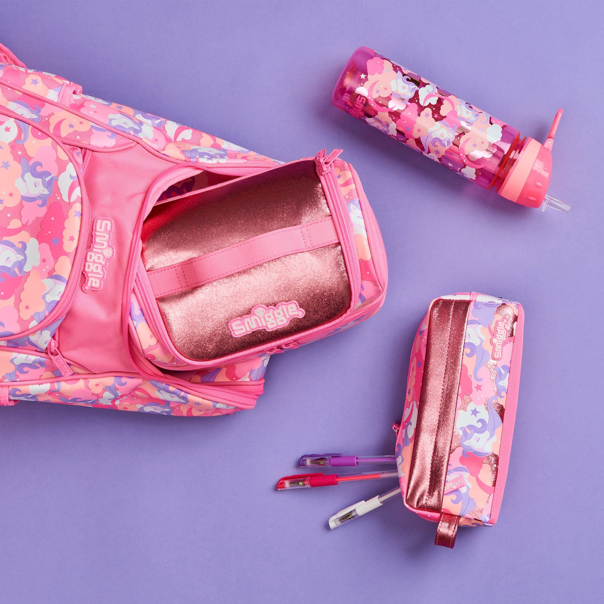 Smiggle - Hide Access Rucksack mit rosa Einhörnern