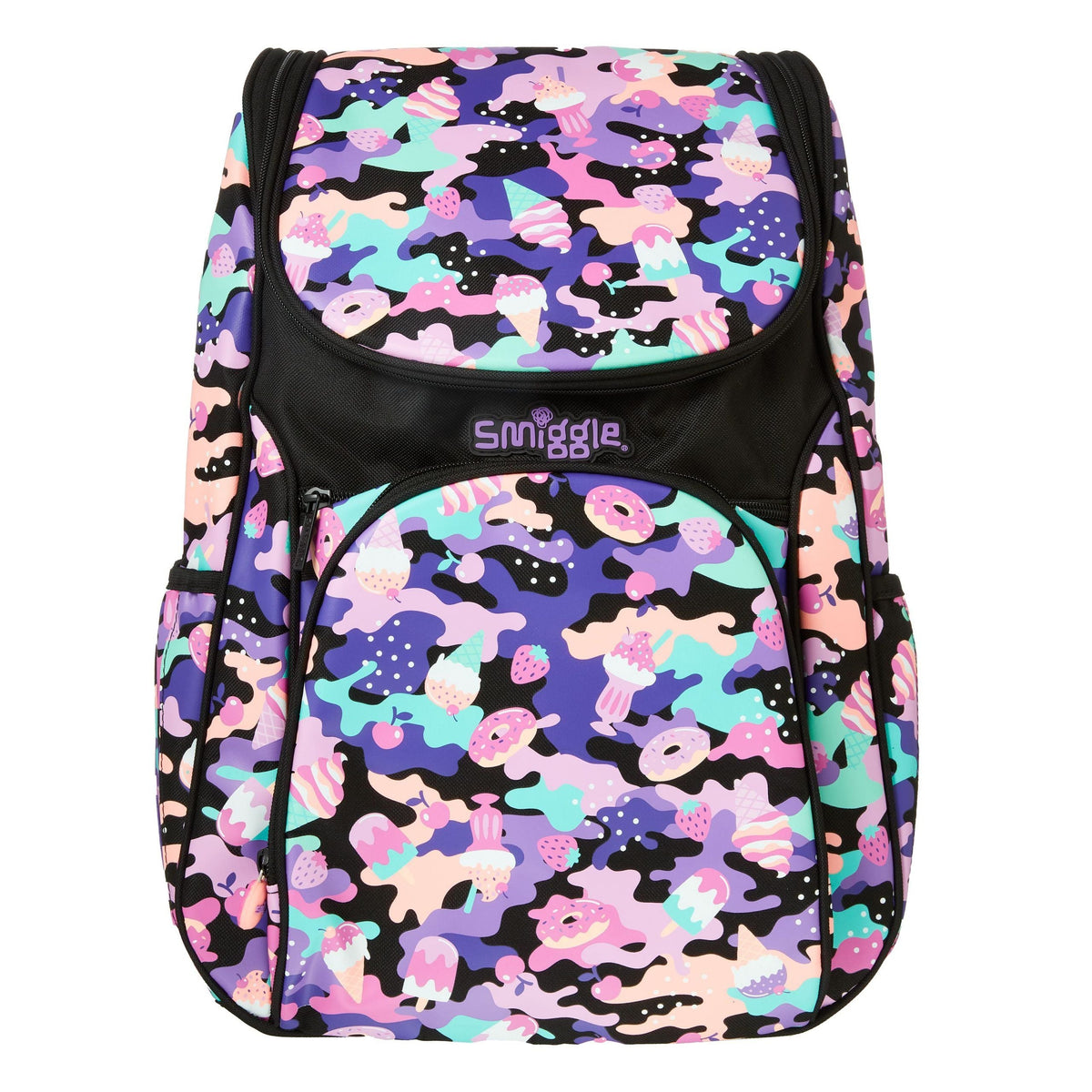 Smiggle – Hide Access Rucksack in Schwarz und Lila