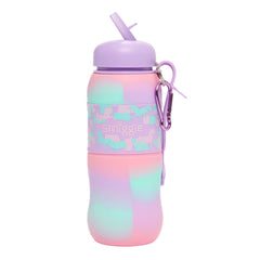 Smiggle – Illusion Unicorn Roll 600 ml BPA-freie Wasserflasche mit faltbarem Silikon-Trinkhalm