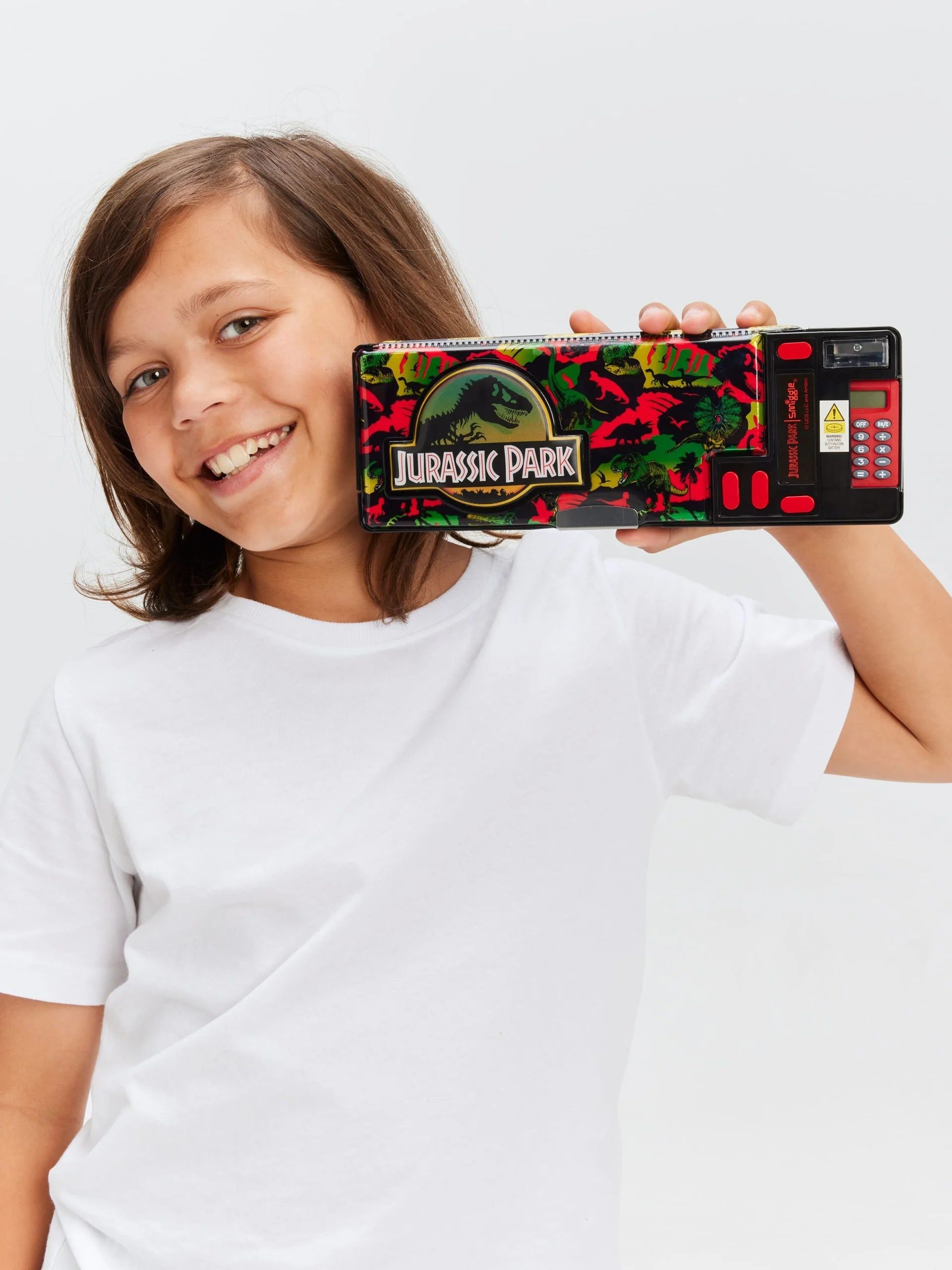 Smiggle – Jurassic Park Automatisches Federmäppchen mit Taschenrechner