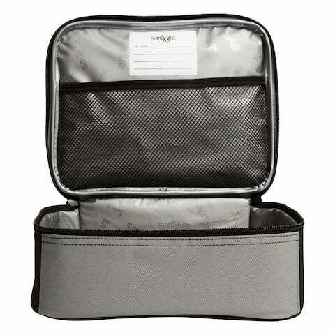 Smiggle – Dinossi-Lunchbox im speziellen Design, montierbar an einer quadratischen Tasche