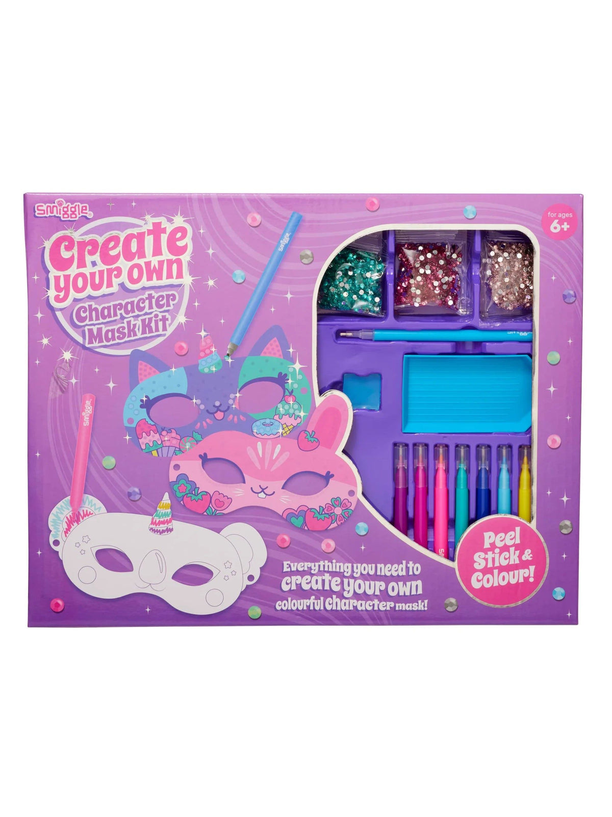 Smiggle – Lustiges Charakter-Masken-Set zum Selbermachen