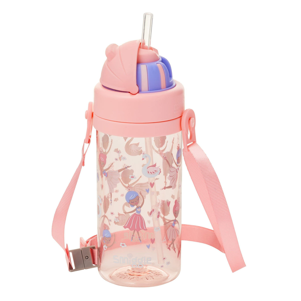 Smiggle - La La Teeny Tiny 400 ML BPA-freie Trinkflasche mit verstecktem Strohhalm
