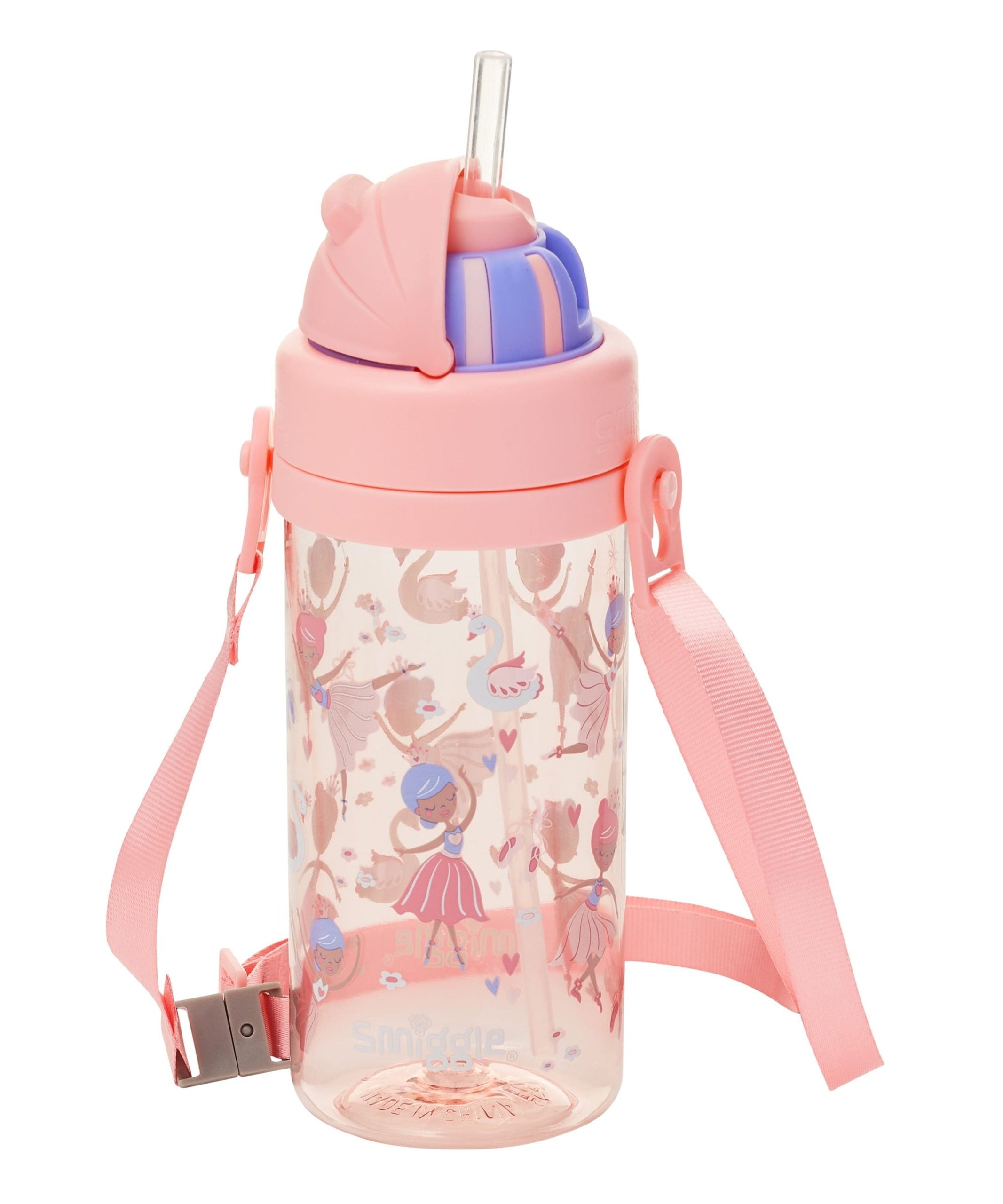 Smiggle - La La Teeny Tiny 400 ML BPA-freie Trinkflasche mit verstecktem Strohhalm