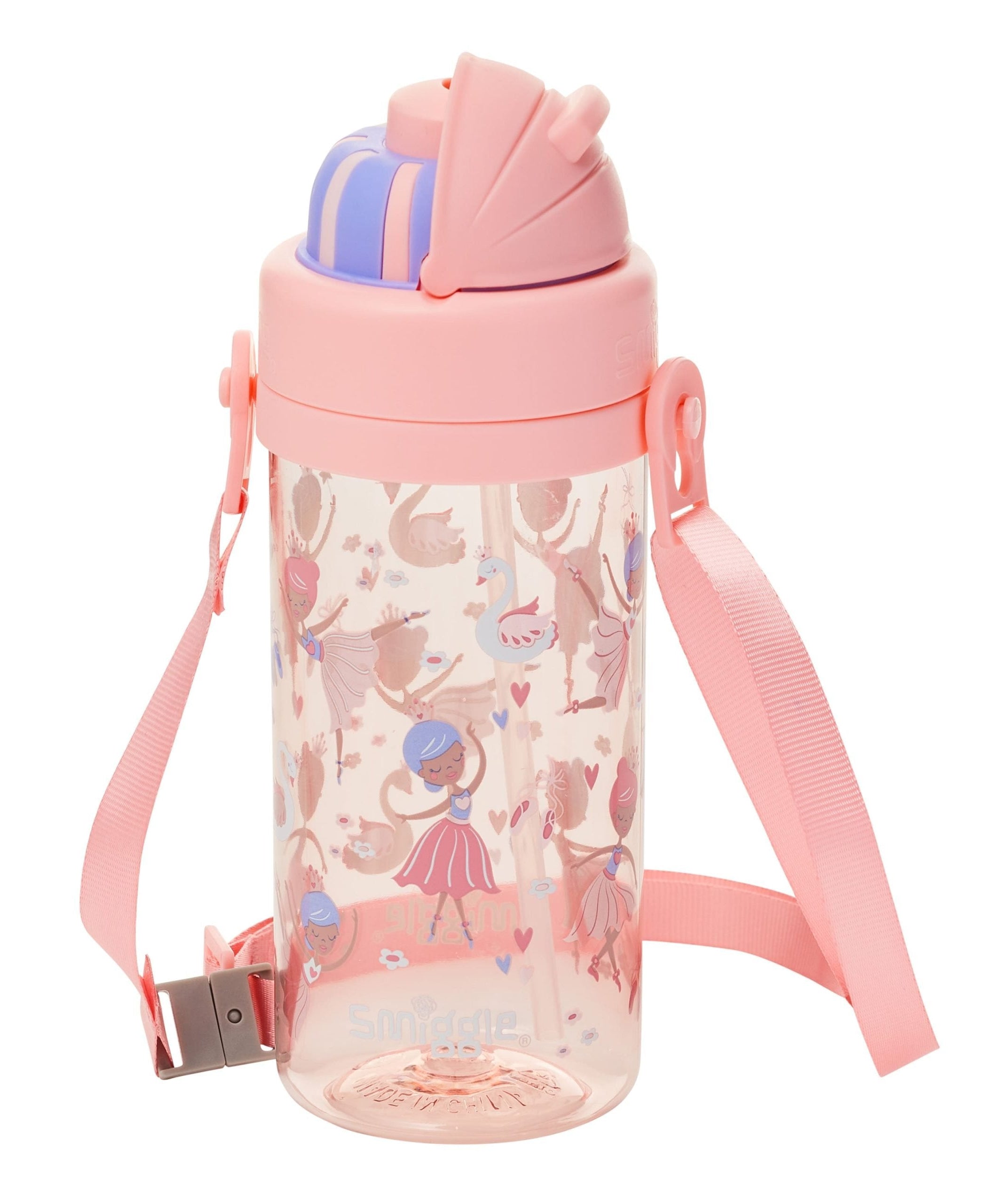Smiggle - La La Teeny Tiny 400 ML BPA-freie Trinkflasche mit verstecktem Strohhalm