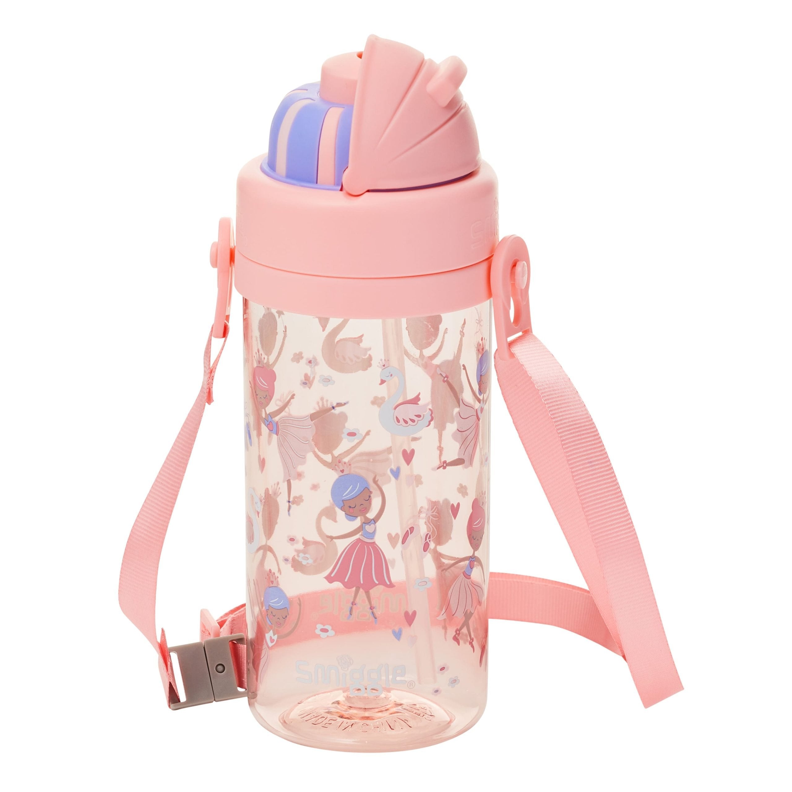 Smiggle - La La Teeny Tiny 400 ML BPA-freie Trinkflasche mit verstecktem Strohhalm
