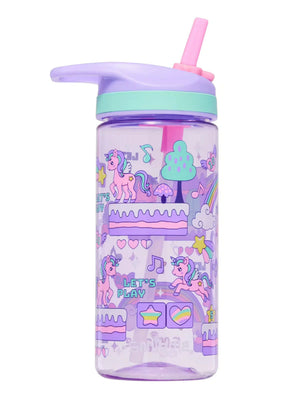 Smiggle - Let's Play 440 ML BPA-freie Trinkflasche mit Strohhalm