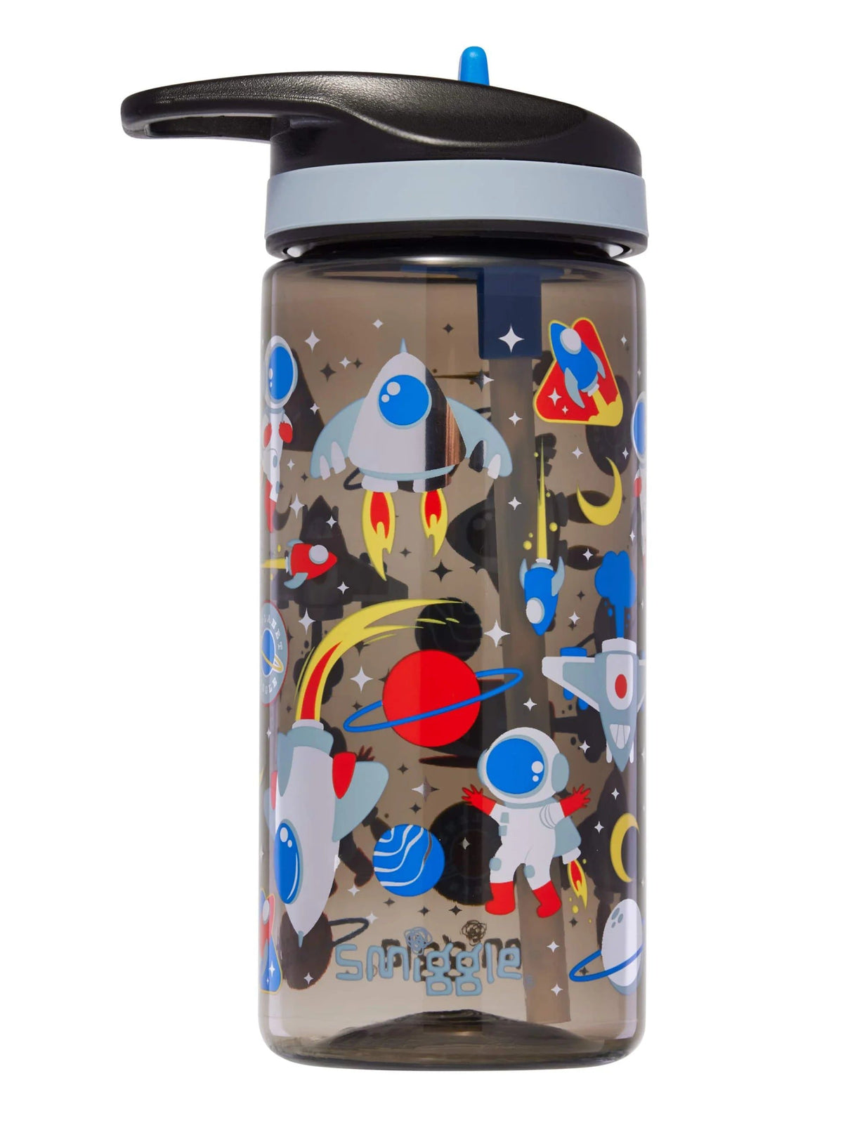 Smiggle - Let's Play 440 ML BPA-freie Trinkflasche mit Strohhalm