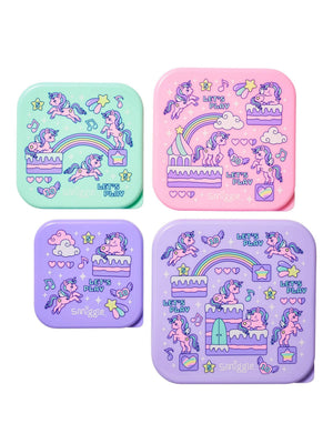 Smiggle – Lets Play 4-teilige BPA-freie Lebensmittel- und Ernährungsbehälter