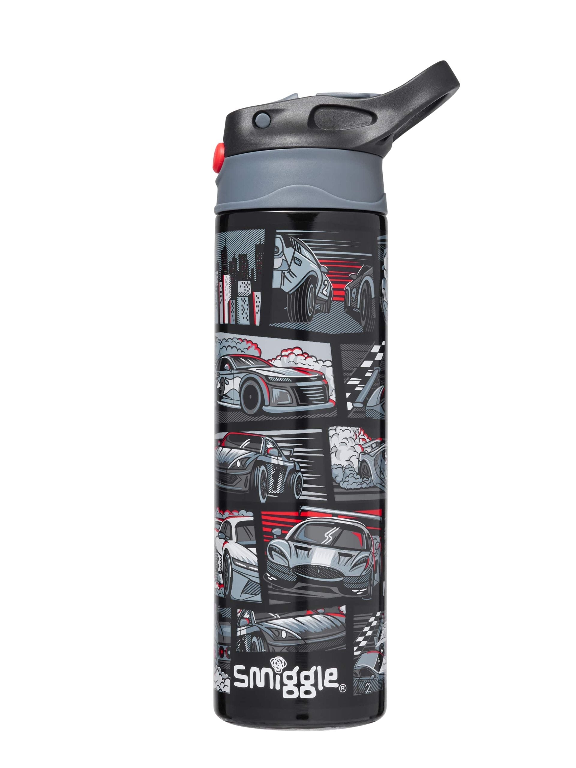 Smiggle – Limitless Automatik-Flasche aus Edelstahl, 520 ml, mit Strohhalm