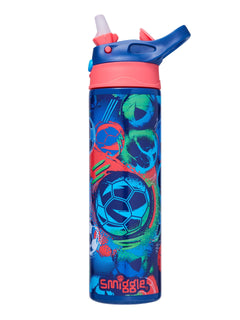 Smiggle – Limitless Automatik-Flasche aus Edelstahl, 520 ml, mit Strohhalm