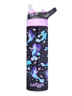 Smiggle – Limitless Automatik-Flasche aus Edelstahl, 520 ml, mit Strohhalm