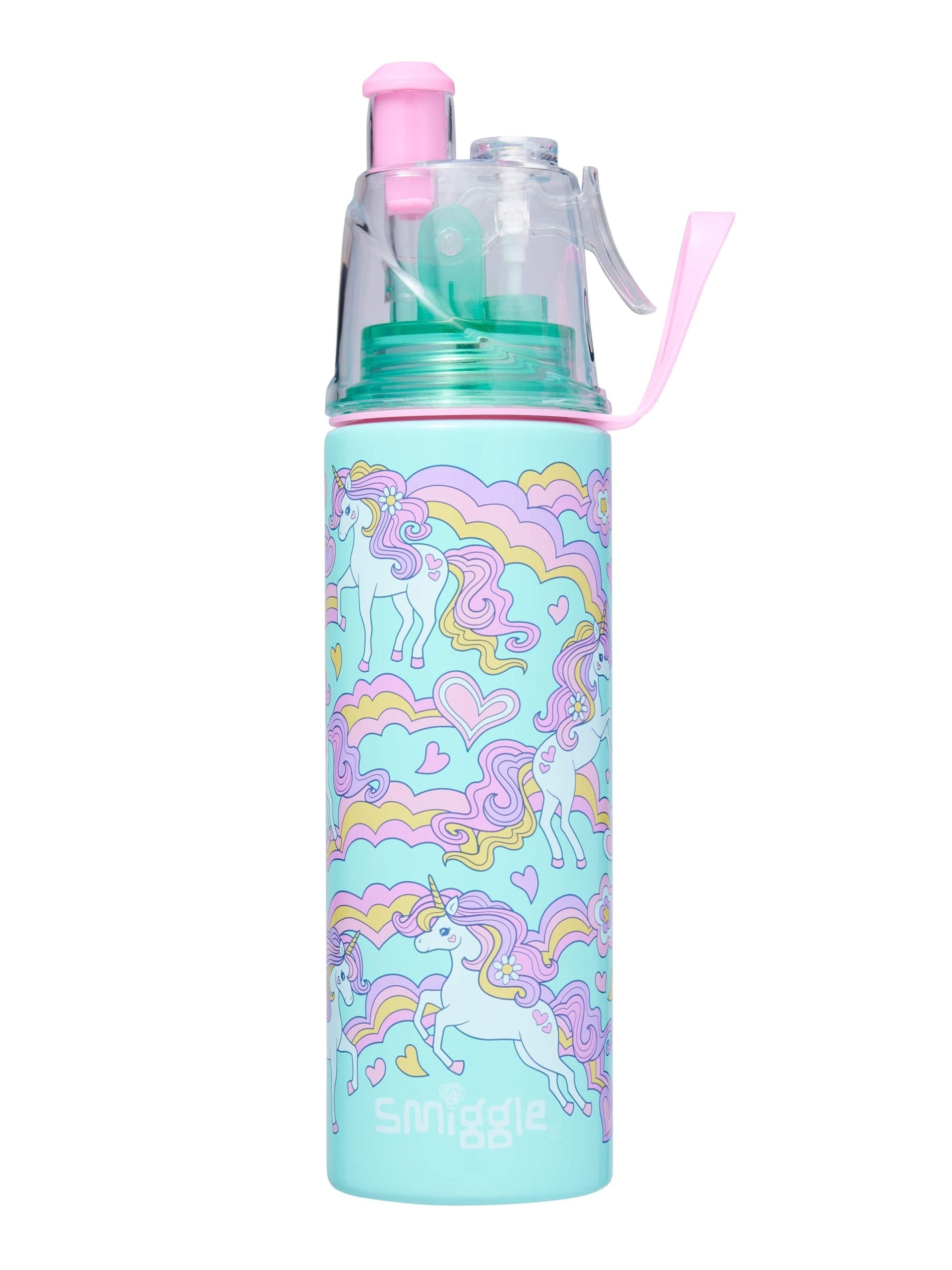 Smiggle – 500 ml Stahlflasche mit grenzenlosem Wasserspray
