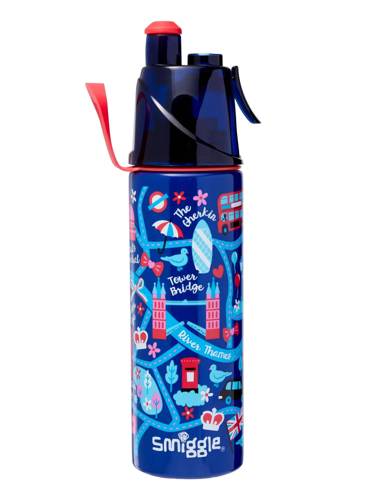 Smiggle - Little London 500 ML Stahlflasche mit Wasserspray
