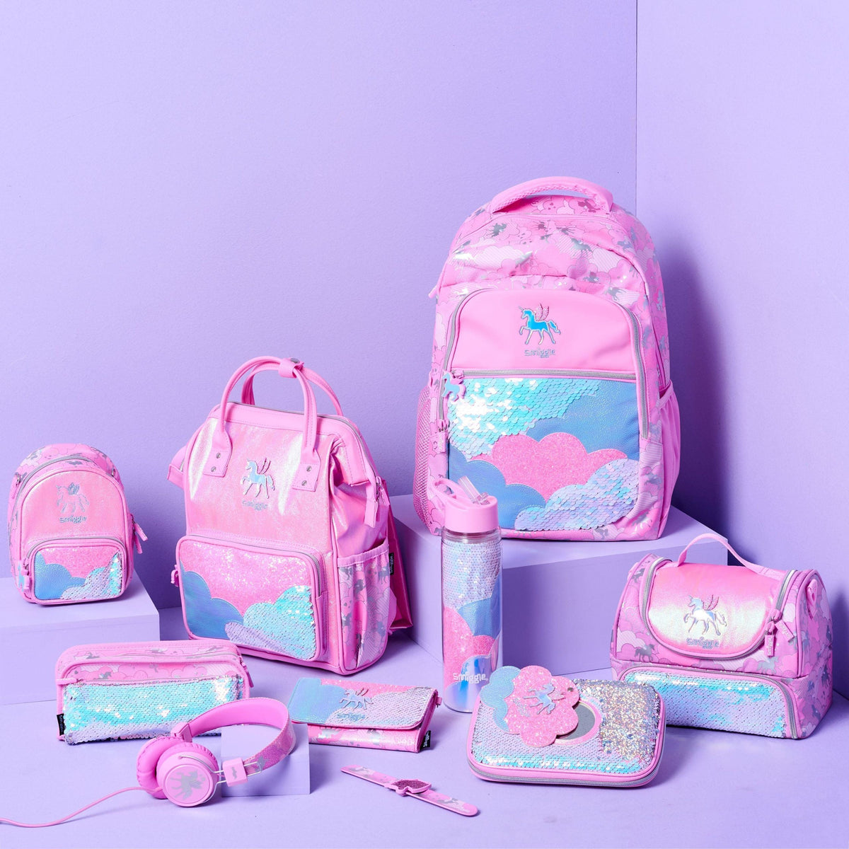 Smiggle – Lunar Pink Unicorn Classic Rucksack