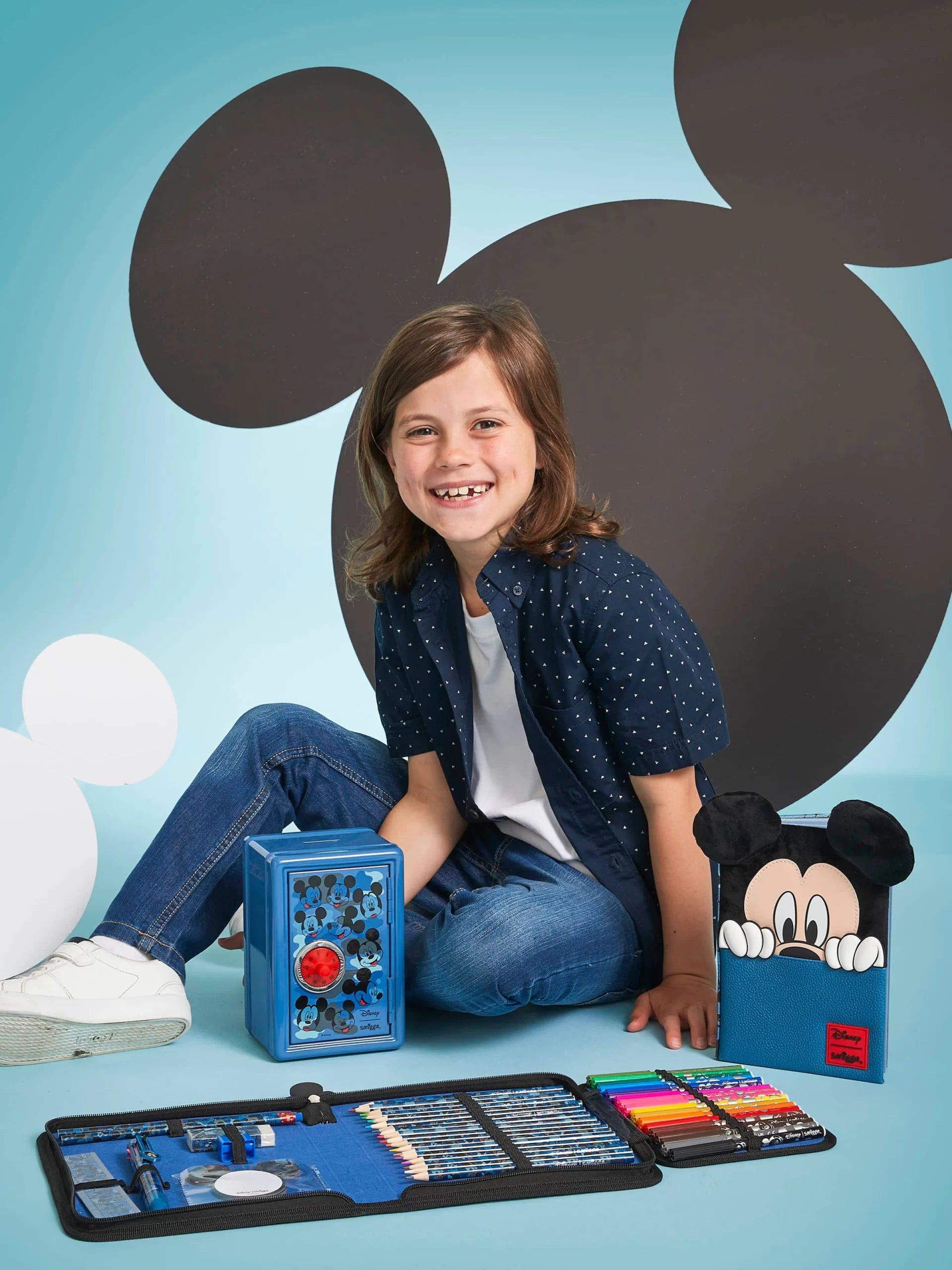 Smiggle – Mickey Mouse Mal- und Bleistiftset mit Bleistiftbox 