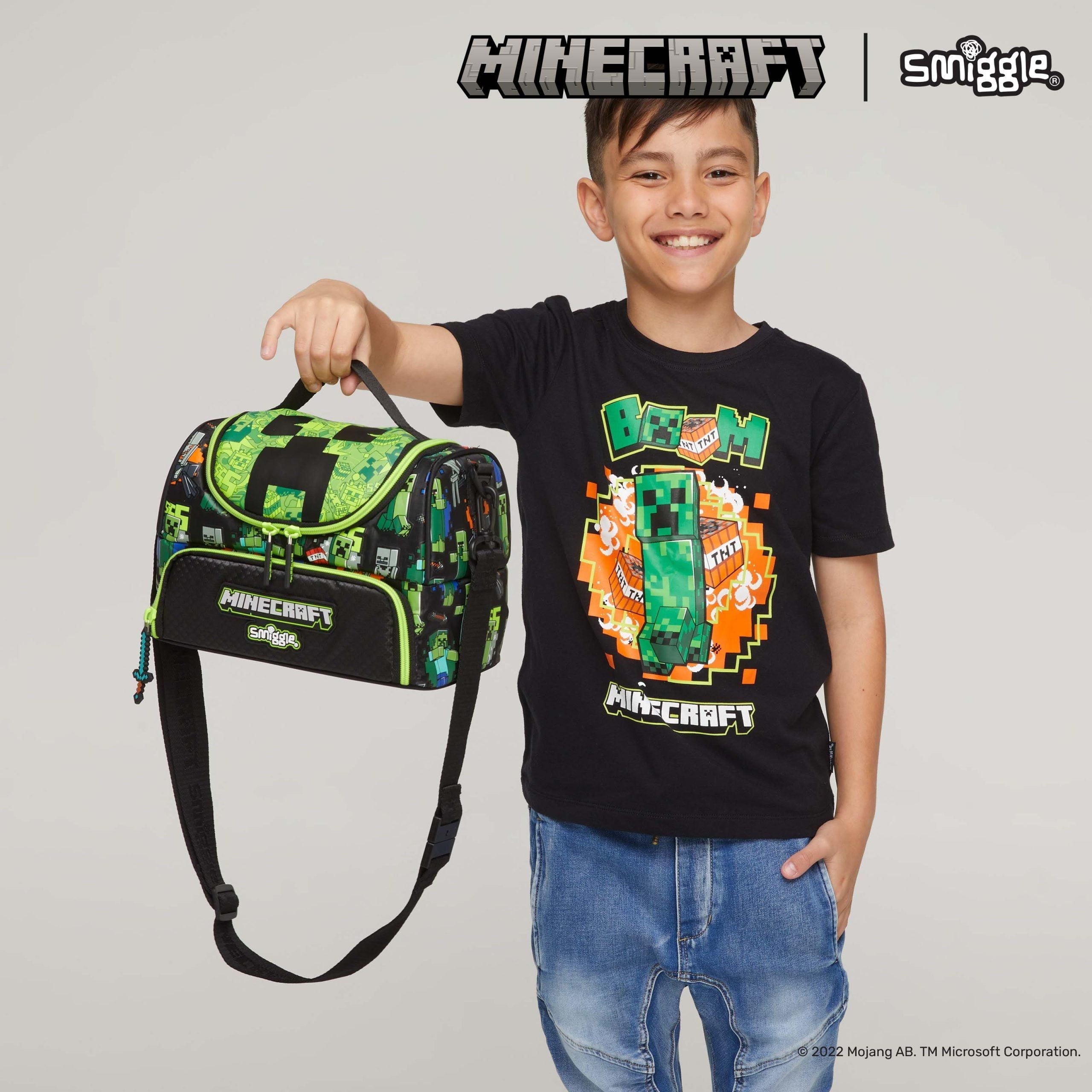 Smiggle – doppellagige Minecraft-Lunchbox zum Aufhängen