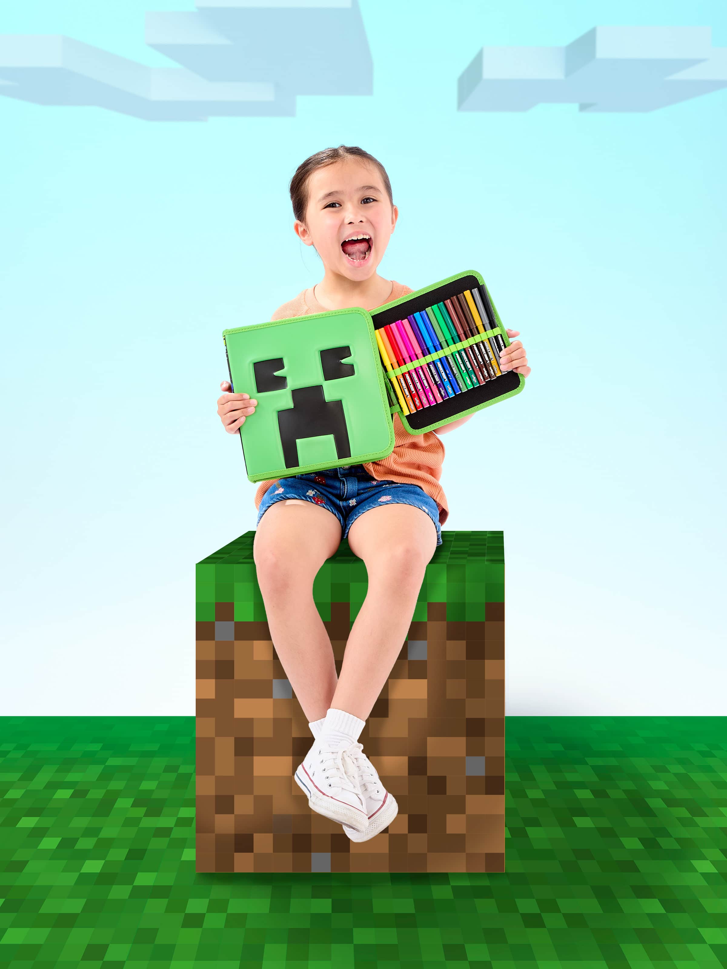 Smiggle - Minecraft Schreibwaren-Set und Federmäppchen