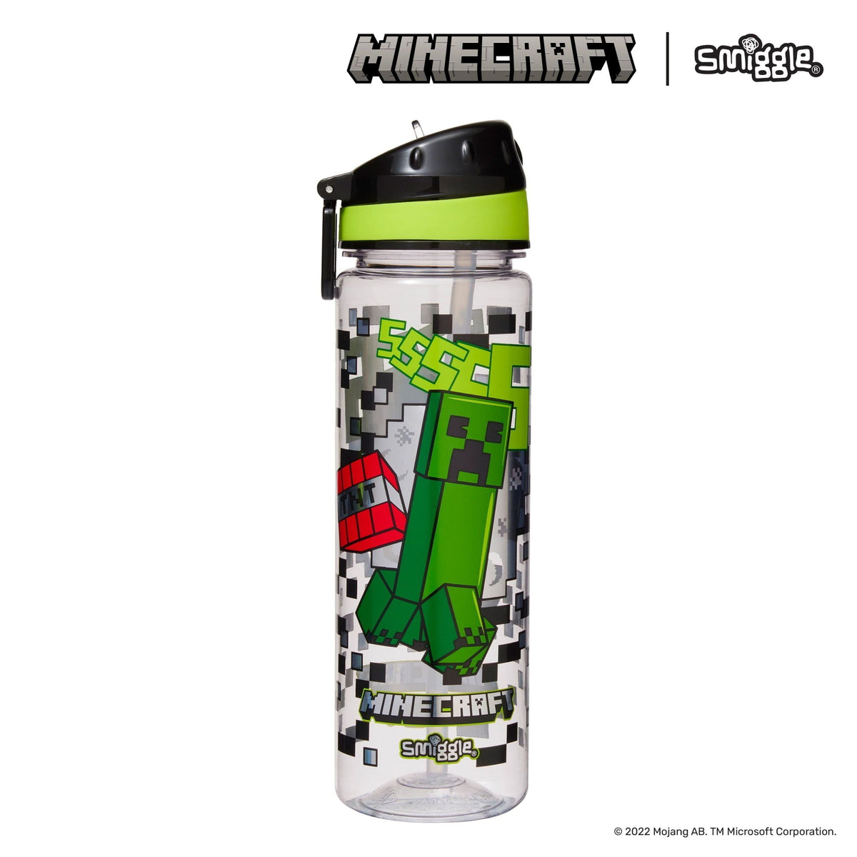 Smiggle - Minecraft Strohhalmflasche 650ML BPA-frei