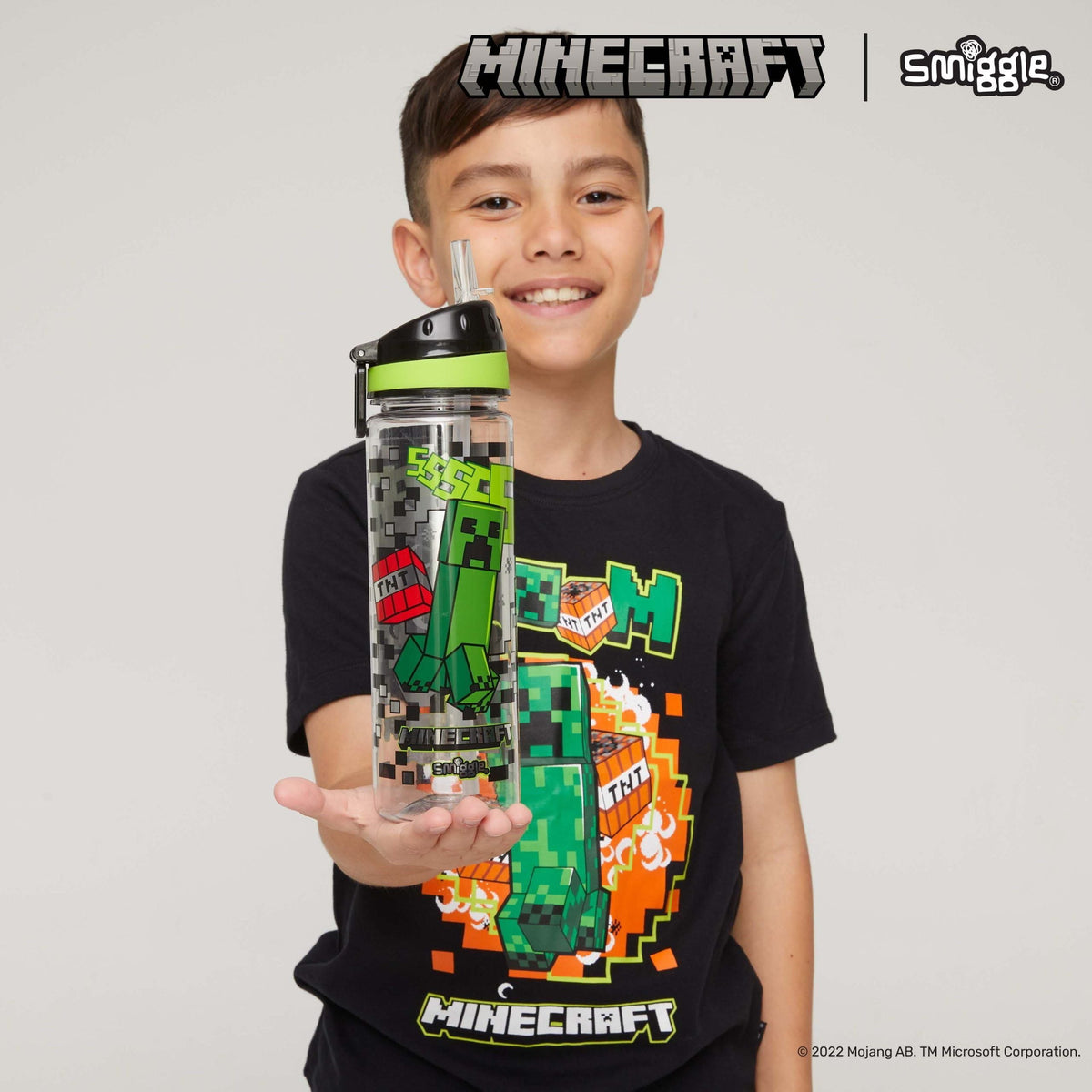 Smiggle - Minecraft Strohhalmflasche 650ML BPA-frei