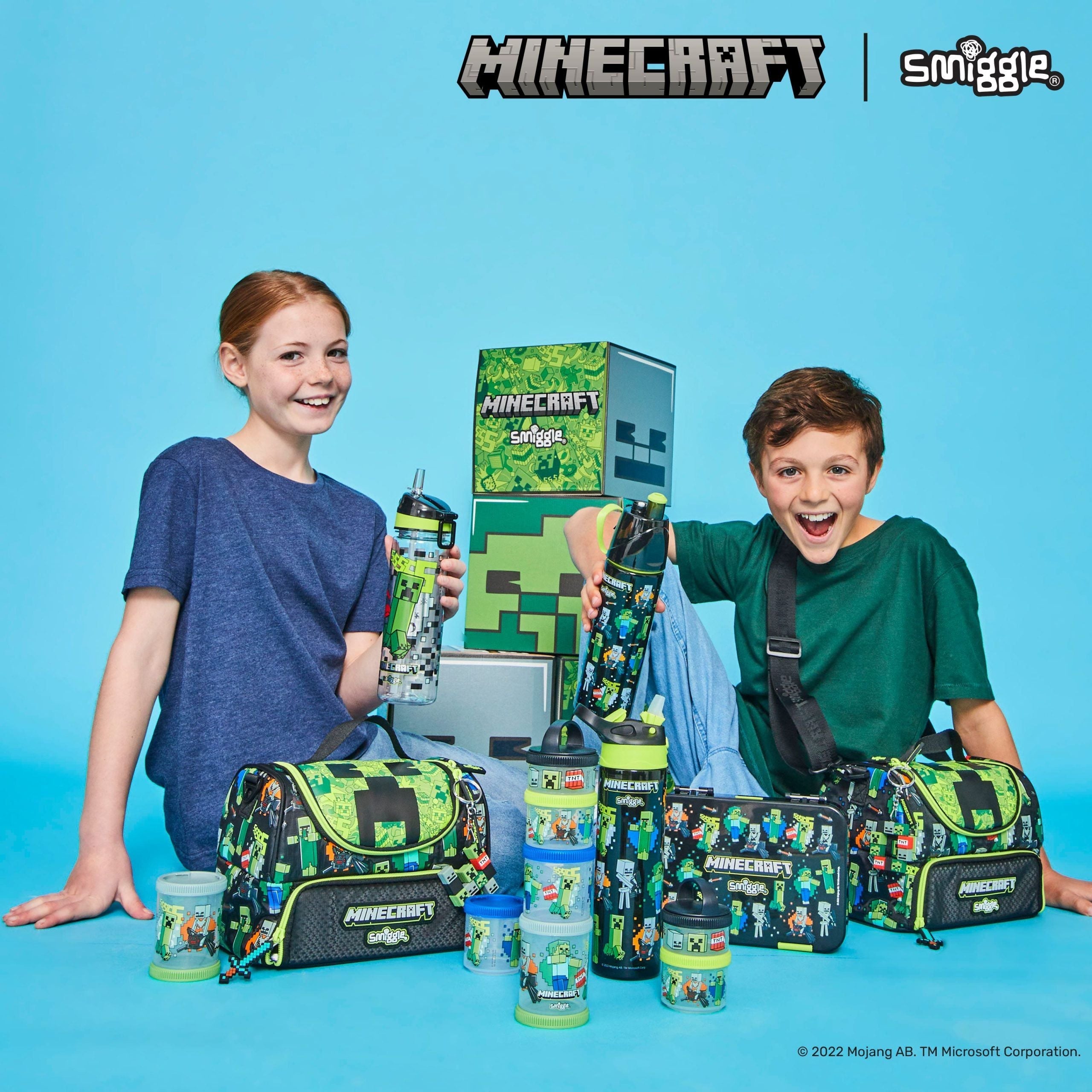 Smiggle – Minecraft 500 ml Stahlflasche mit Wasserspray