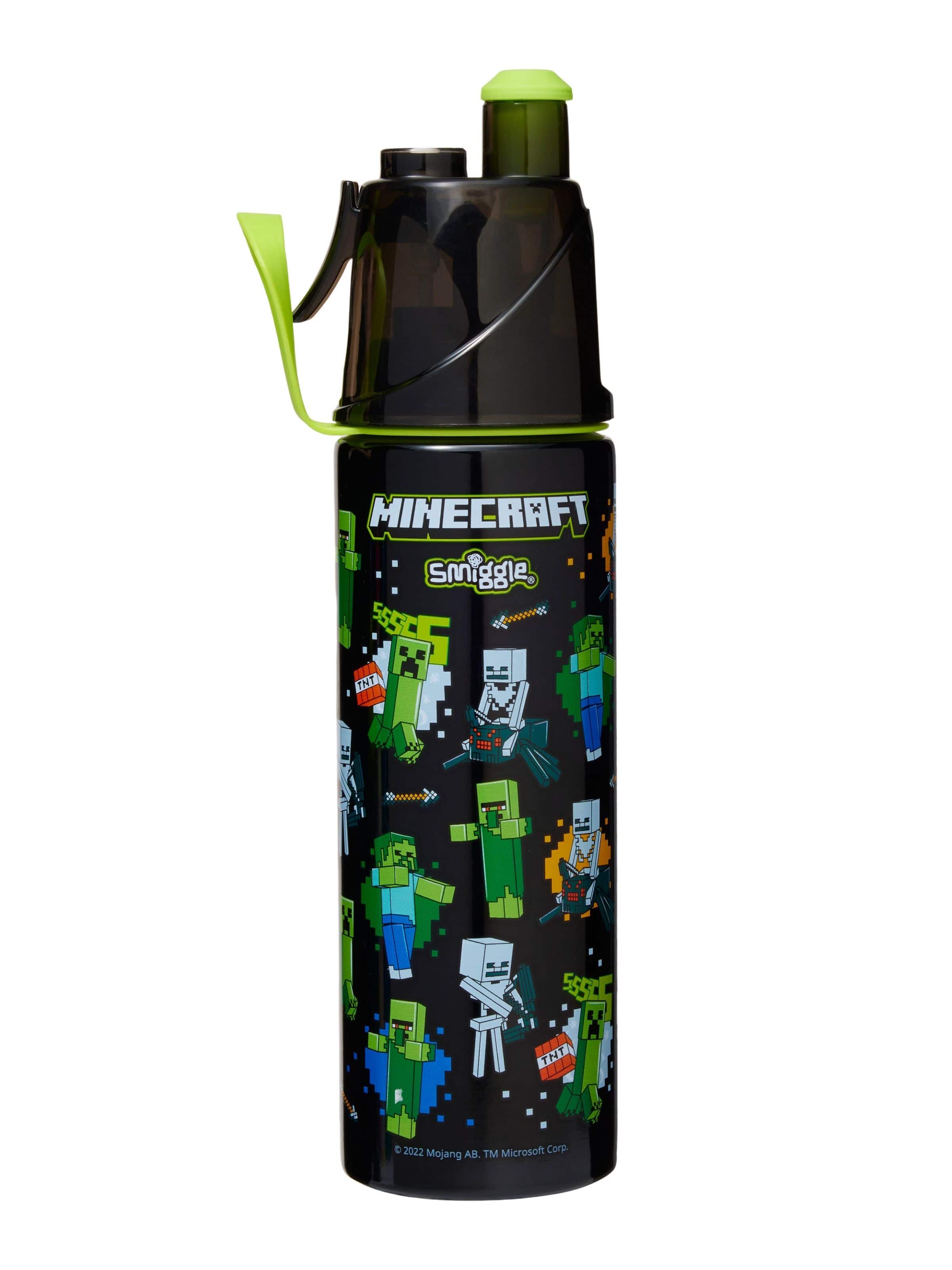 Smiggle - Minecraft Wasserzerstäuber 500ML Stahlflasche matt