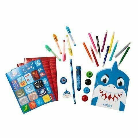 Smiggle - Süßes Blue Shark Crayons Rucksack-Set für die Kleinen