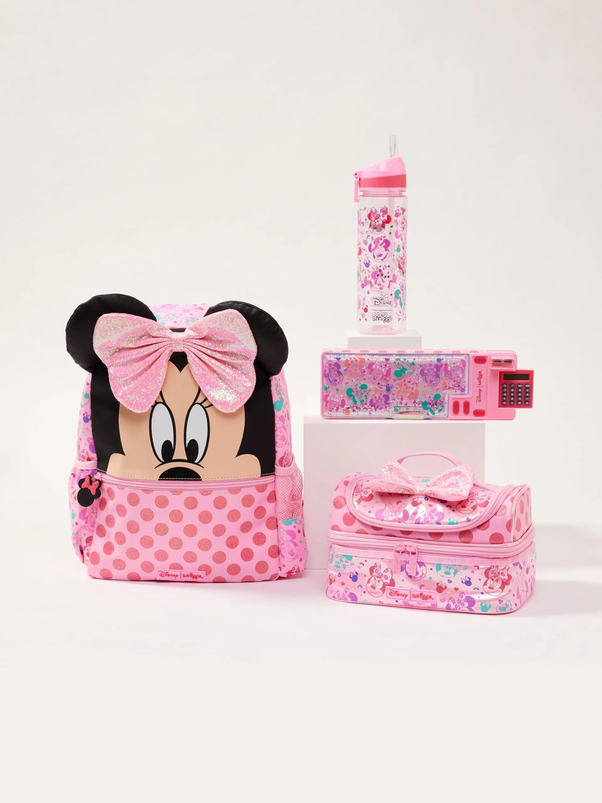 Smiggle - Minnie Mouse 4-teiliges Junior-Schultaschen-Set 